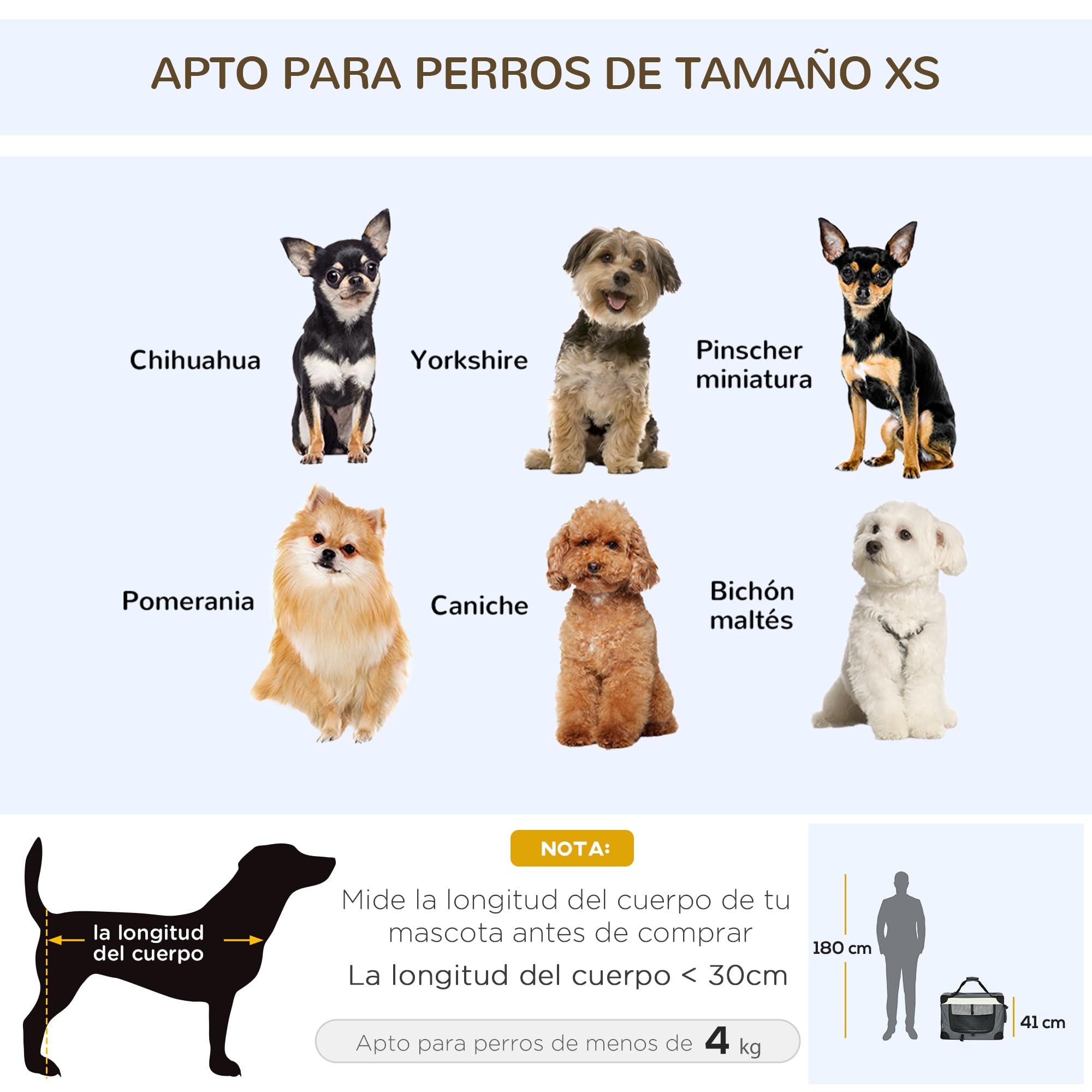 PawHut Transportín para Perros Plegable 60x41x41 cm Transportín para Mascotas con Ventanas Cojín Suave y 2 Correas del Hombro Bolsa de Transporte para Mini Perros Gatos Gris