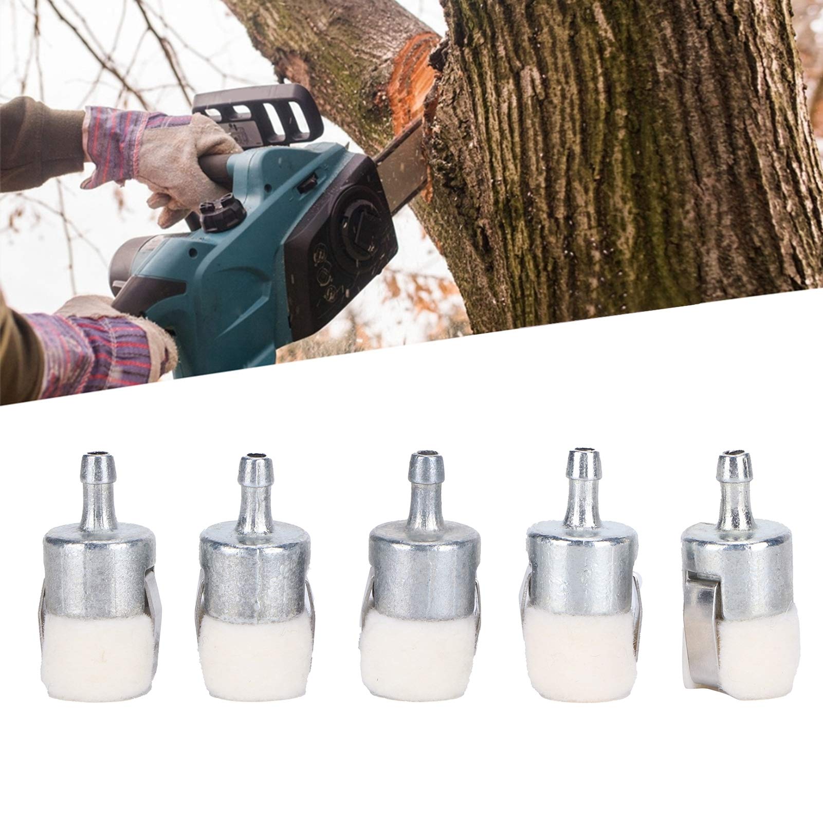 Lot De 5 Filtres à Carburant 13120519831 – Compatibles Tronçonneuses Stihl Essence – Filtration Haute Performance