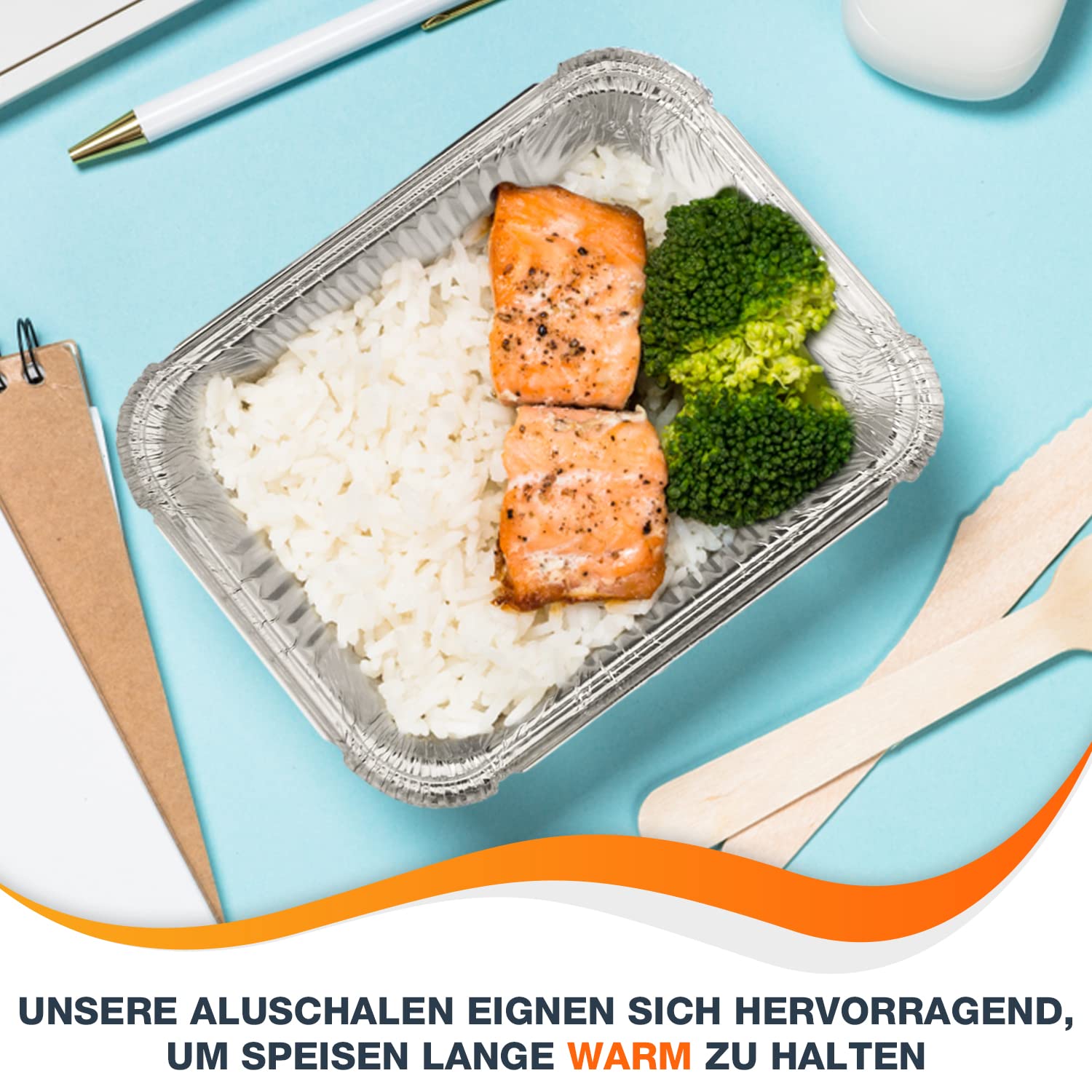 100x Aluschalen mit Deckel wiederverwendbar und hitzebständig - Hochwertige Tropfschalen von 470-940ml - 100 Stück (R14L - 940ml)