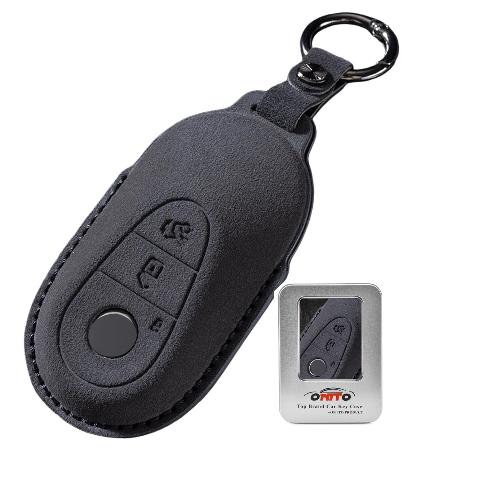 ontto Etui na kluczyki samochodowe pasuje do Mercedes 2020-2025 klasy S G E C W214 S214 X254 GLC EQE EQS 300 350 450 500 560 580 AMG Pokrowiec na kluczyk z breloczkiem Akcesoria samochodowe - kolor