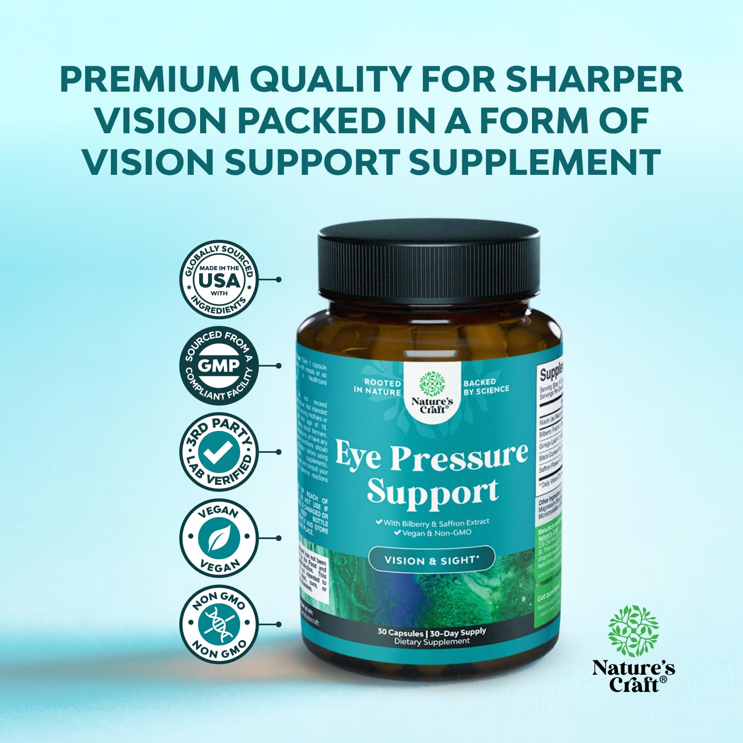Eye Pressure Support Capsules with Bilberry & Saffron - 30 Count — Amazon image 5