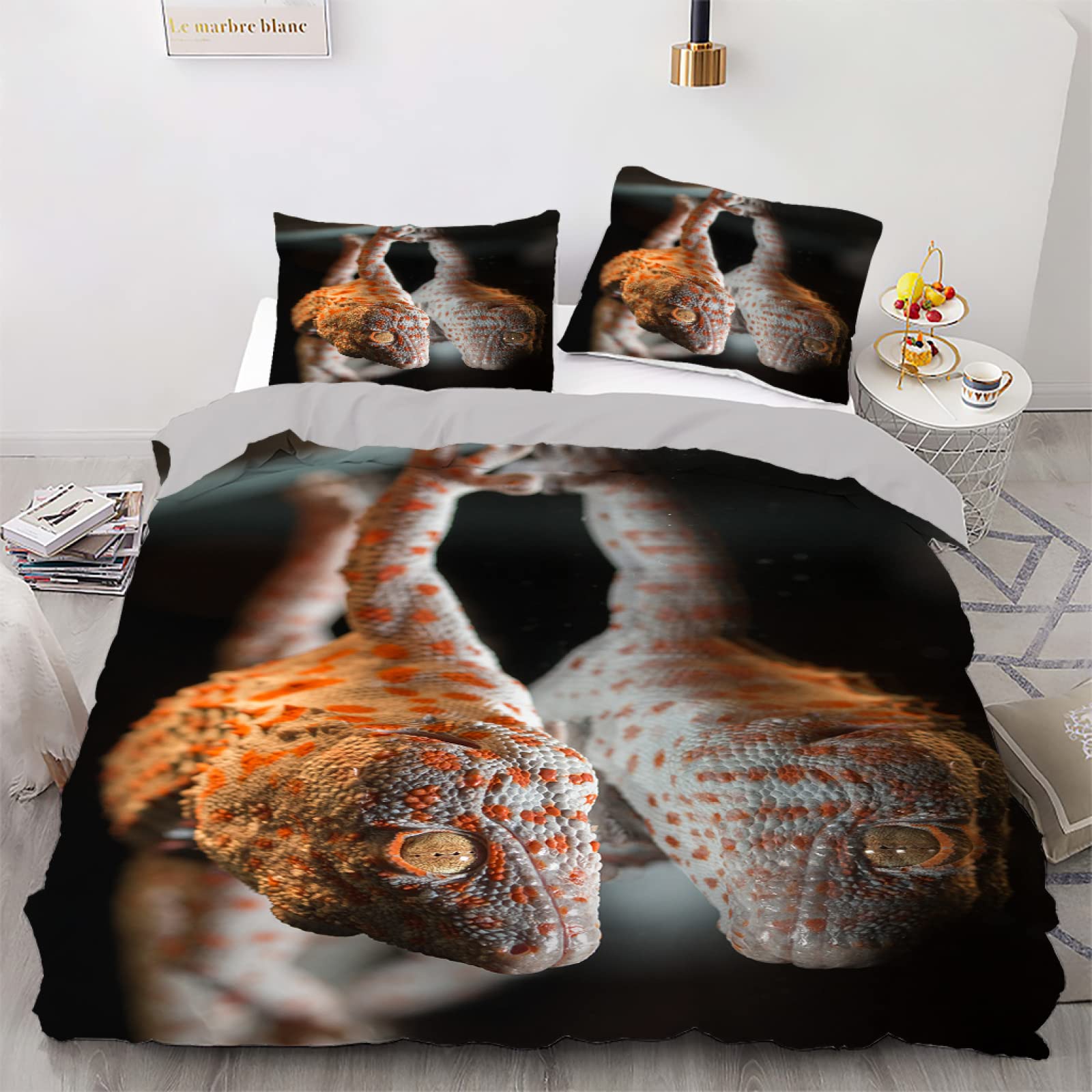 Housse de couette 160x200 microfibre douce anti-froissement avec zip
