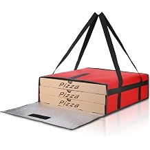2026 New 20 Inch Insulated Pizza Delivery Bag For Drivers, Thermal Food Warmer Carrier For Catering Takeout, Lightweight Pizza Bags For Doordash With Hook And Loop Seal Red