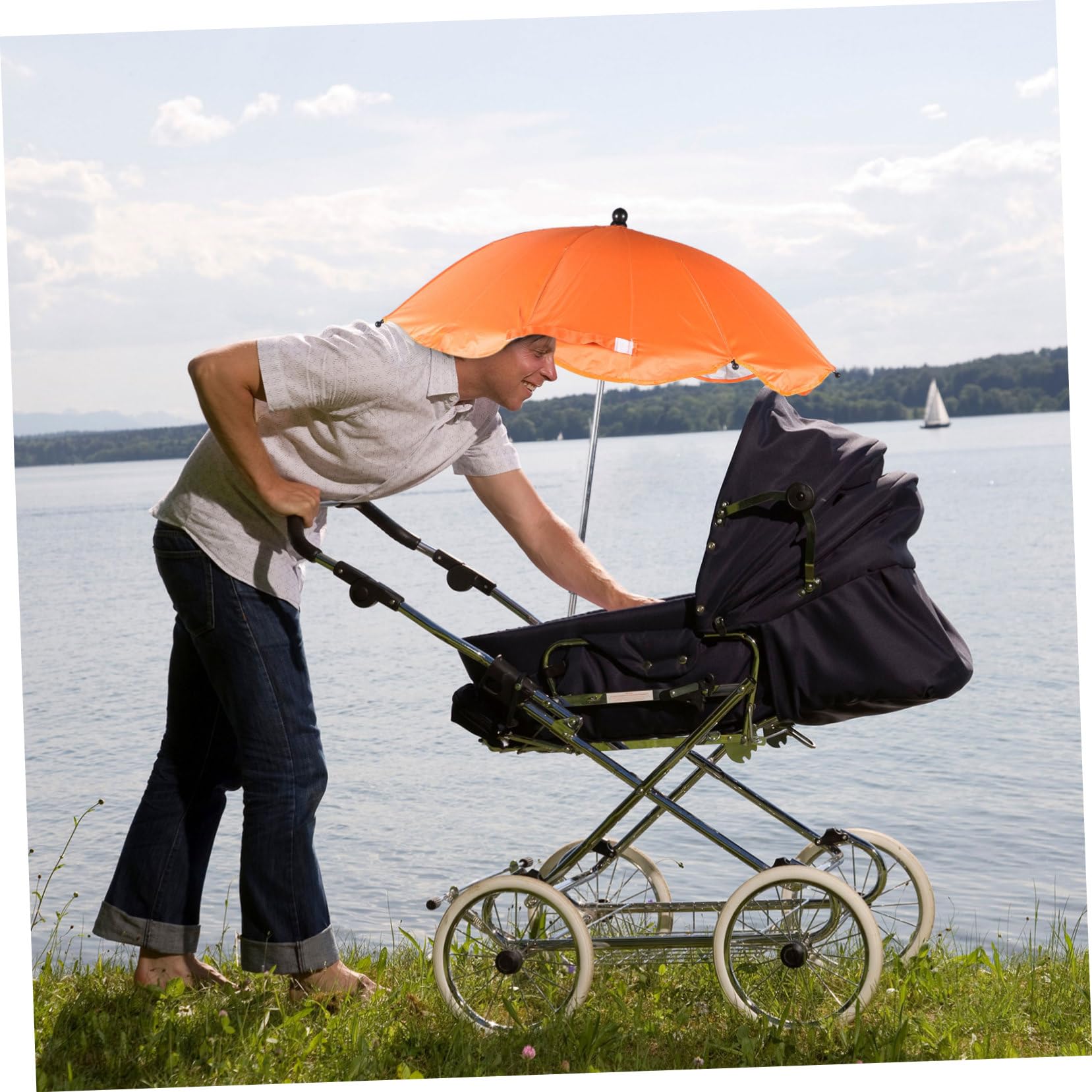 KOMBIUDA 4piezas Sombrilla Para Cochecito De Protección Uv y Desmontable Para Paseos y Días Soleados