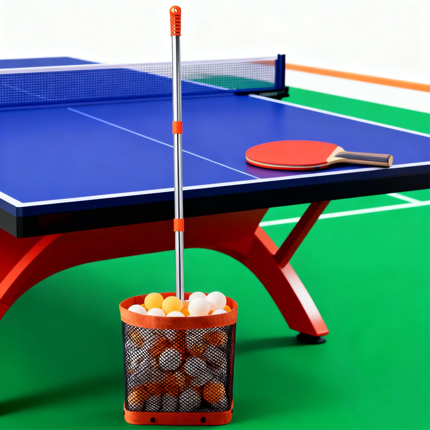WIGERLON Raccoglitore per palline da ping pong, contiene 150 palline da ping pong, per allenatori e giocatori