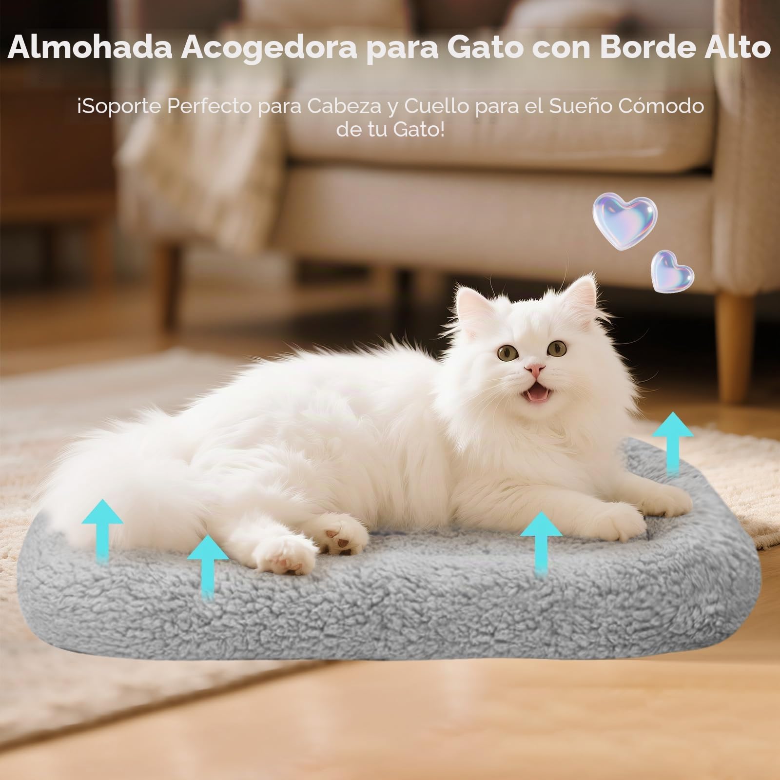Namsan Cama para Gatos y Perros, Sofá para Perros, Alfombra para Mascotas para Perros Pequeños/Gatos/Conejos, 60cm x 45cm, Gris