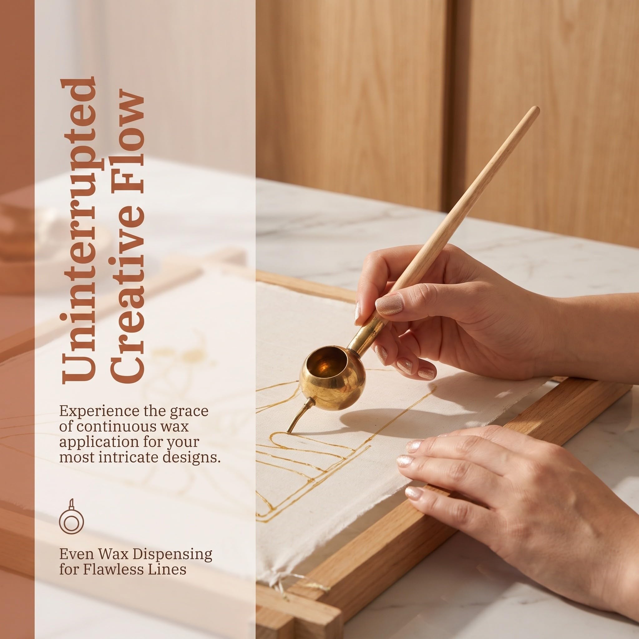 ibasenice 2 bolígrafos de cobre Tjanting con mango de madera para arte con