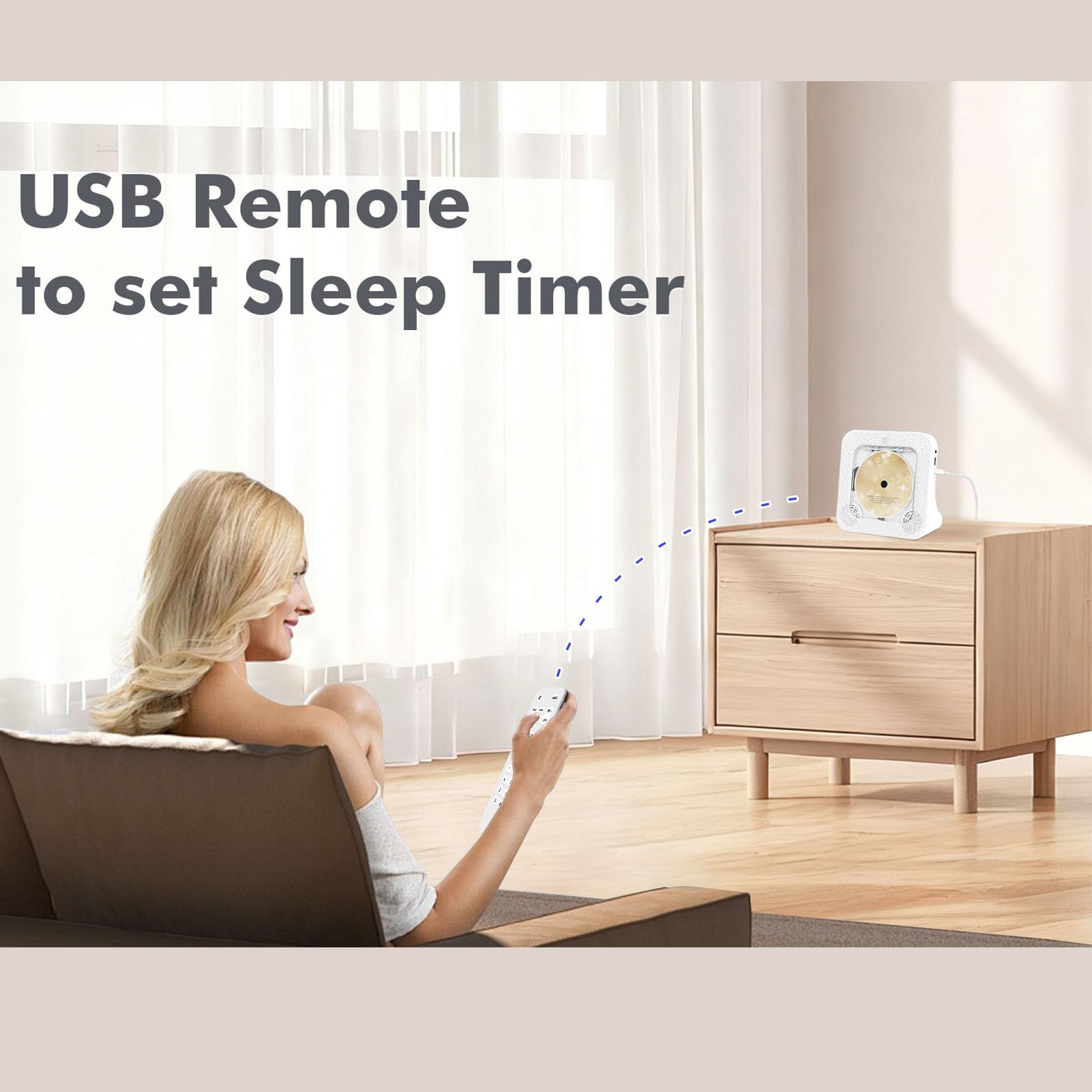 Lettore CD Portatile con Bluetooth 5.3, Lettore CD Desktop per la Casa Supporta -R MP3 WMA, con Display LED, Telecomando, Radio FM
