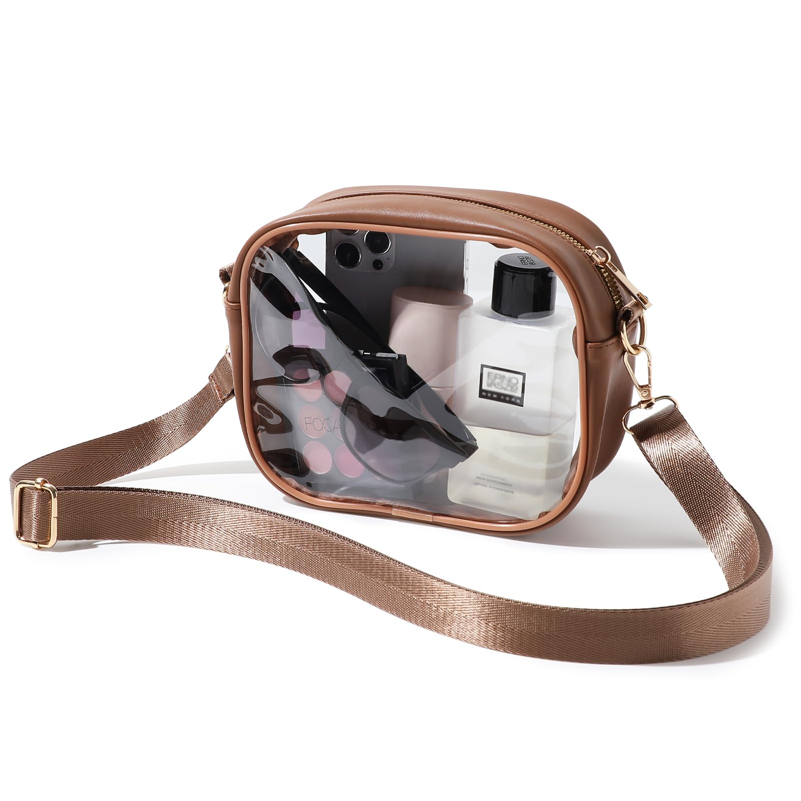 TOBVZOO Clear Bag Stadium Approved, Crossbody Transparent Bag for Concerts Sports Events, Purses for Men & Women