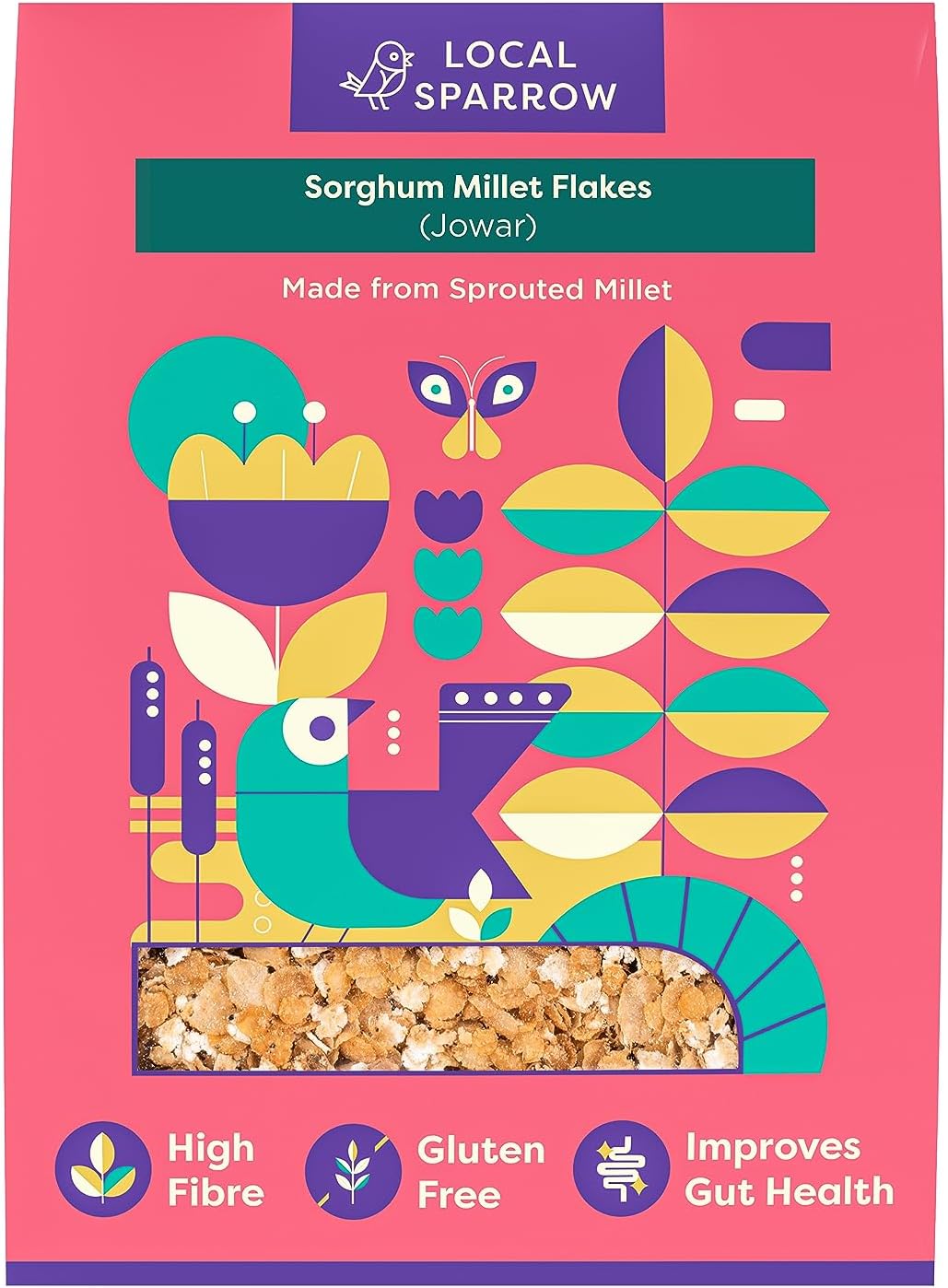 Sprouted Sorghum Millet Flakes| 500grams| Jowar Poha