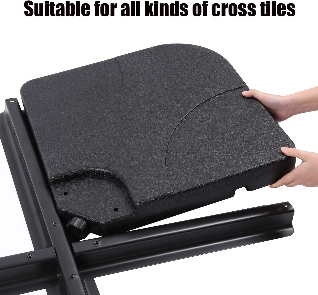 Sunnyglade 4PCS 176LB Square Shaped Water Or Sand Filled Umbrella Base Cantilever Offset Patio Market Umbrella Base Stand with U Locking (Black)