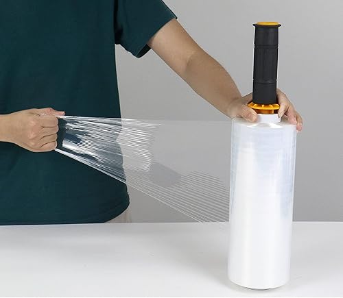 Miniatura 4 de Envoltura elástica negra de 10 pulgadas, paquete de 4 unidades de 950 pies, embalaje de adhesión duradera, embalaje para mudanza, película retráctil