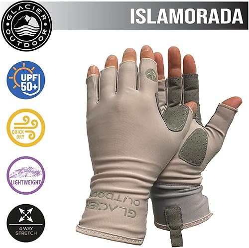 Miniatura 2 de GLACIER GLOVE Islamorada 50+ protección solar, duradero, ligero, transpirable, de secado rápido, sin dedos, para pesca al aire libre