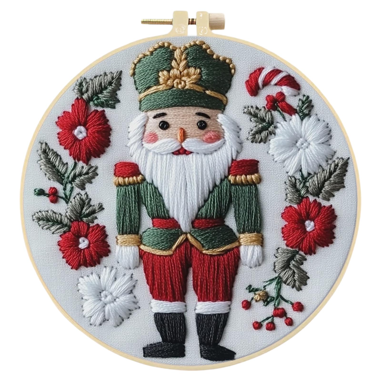 Christmas Embroidery Kit, Christmas DIY with Embroidery Hoop Needlepoint