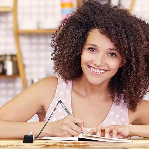 Miniatura 9 de NUOBESTY 3 unids seguros contrabolígrafos con cadena adhesiva de escritorio de tinta de gel pluma de seguridad titular de la pluma de soporte tipo