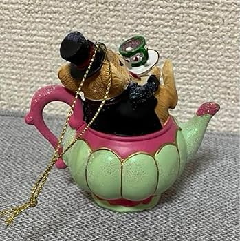 海外ディズニー購入　不思議の国のアリス ティーポット クリスマス オーナメント 不思議の国のアリス ティーポット＆マウスオーナメント(10137