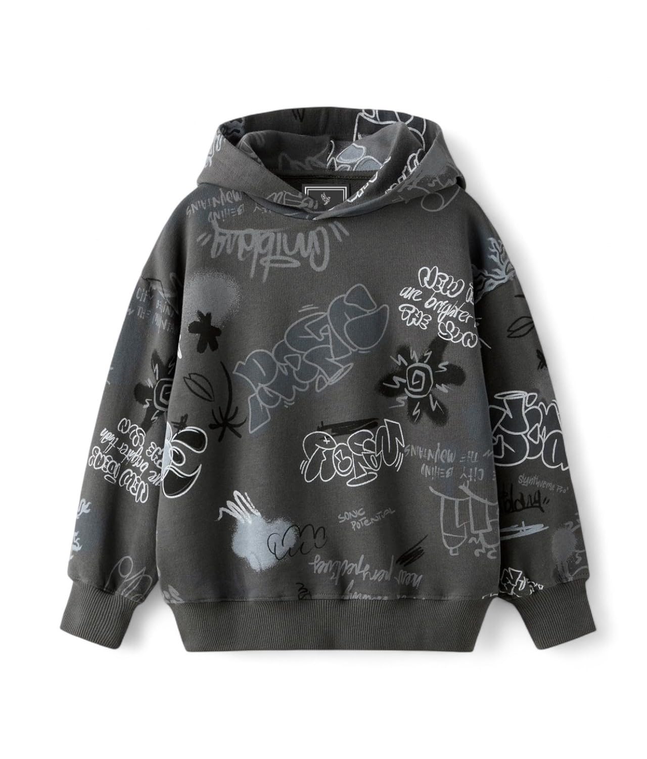 Alan Jones Clothing Boys Oversize Hoodie with Graffiti Print | Full Sleeve Sweatshirt for Kids & Teens | Age 6-16 Years-picture-13