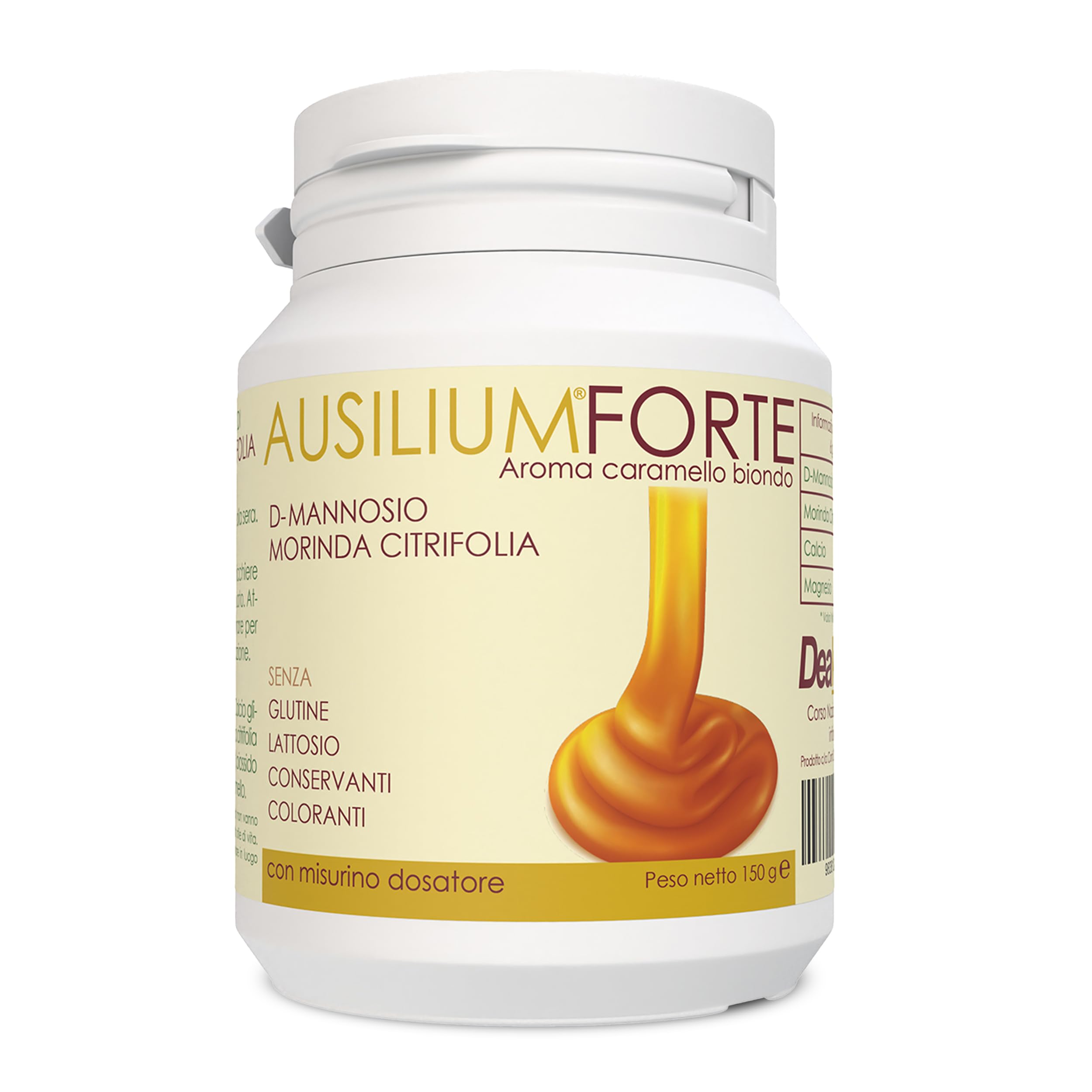 Deakos Ausilium Forte 150g - Integratore Cistite Donna e Benessere delle Vie Urinarie - In Polvere Gusto Caramello - A base di D Mannosio Puro e Morinda Citrifolia - Senza Glutine e Lattosio