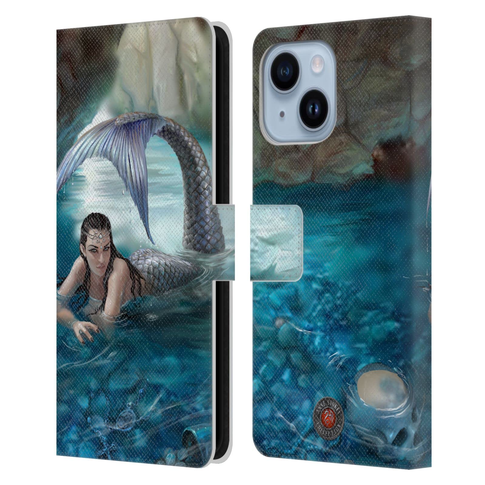 Étui iPhone 14 Plus Anne Stokes Sirène et Anges en cuir - 7
