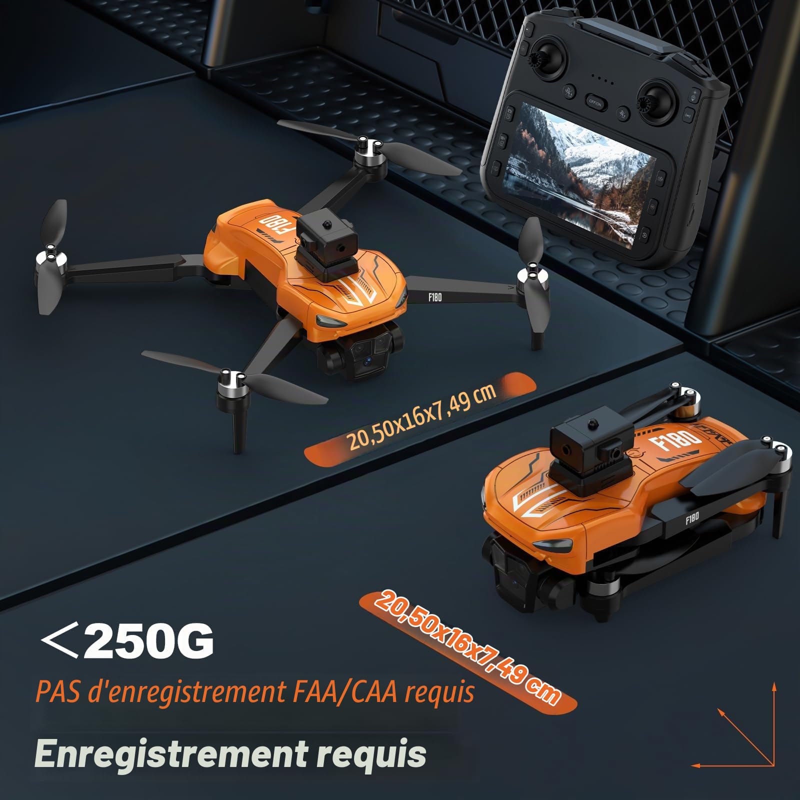 Drone GPS avec Caméra 4K, Évitement d'Obstacles Automatique, Quadricoptère Pliable, Lentille Ajustable à 90°, 23 Min de Vol avec Écran de Télécommande 4,5" - pour Débutants, Enfants et Adultes