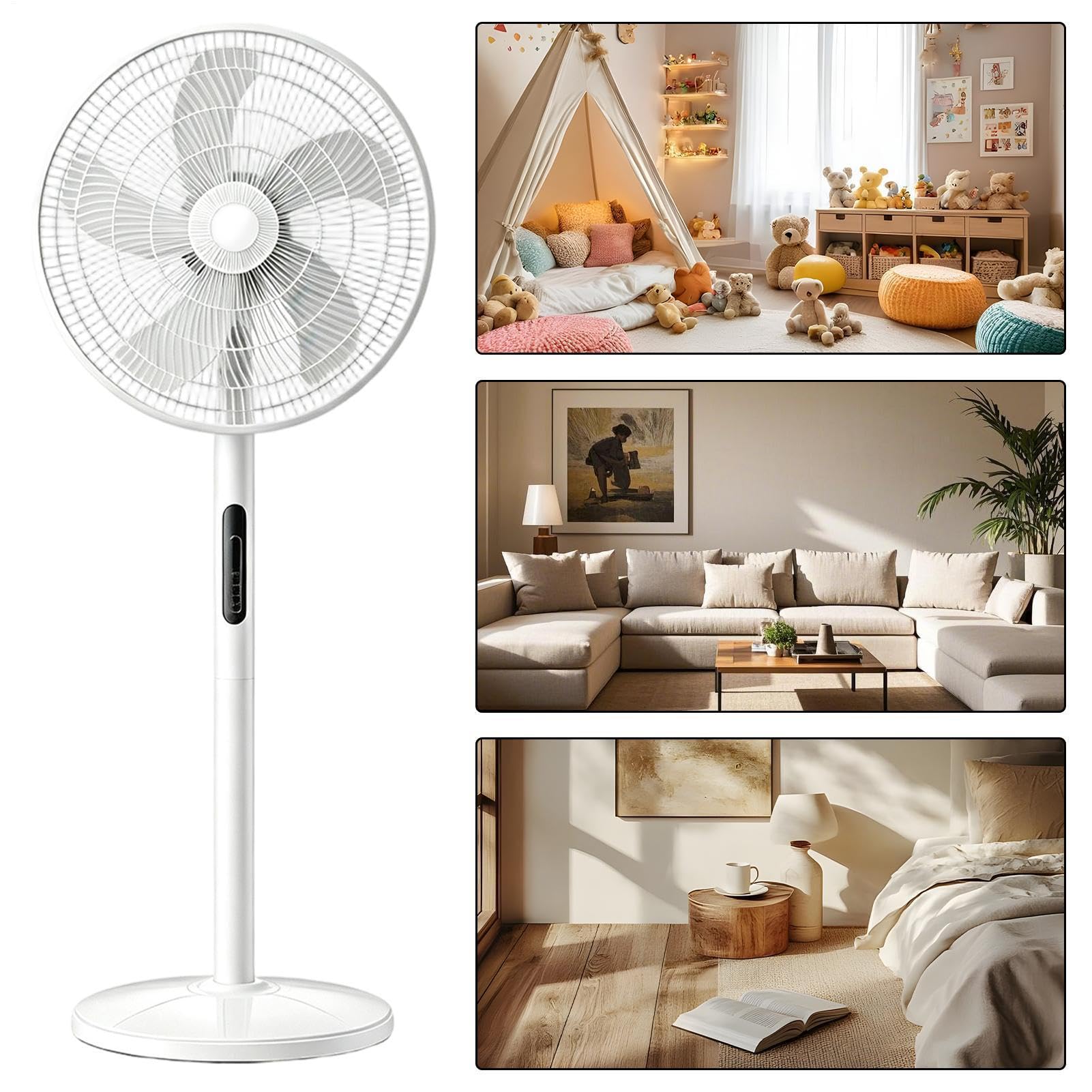 Ventilatore a piantana Raffreddamento A 8 Velocità | Ventilatore a Circolazione Domestico per Proprietari di Casa, Affittuari, Camera da , Studio, Ufficio, Appartamento, Camper