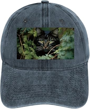 Baseball Cap Golf Dad Hat for Men Women Adjustable Cowboy Baseball Hat Cat in Bush Dad Cap Trucker Hats