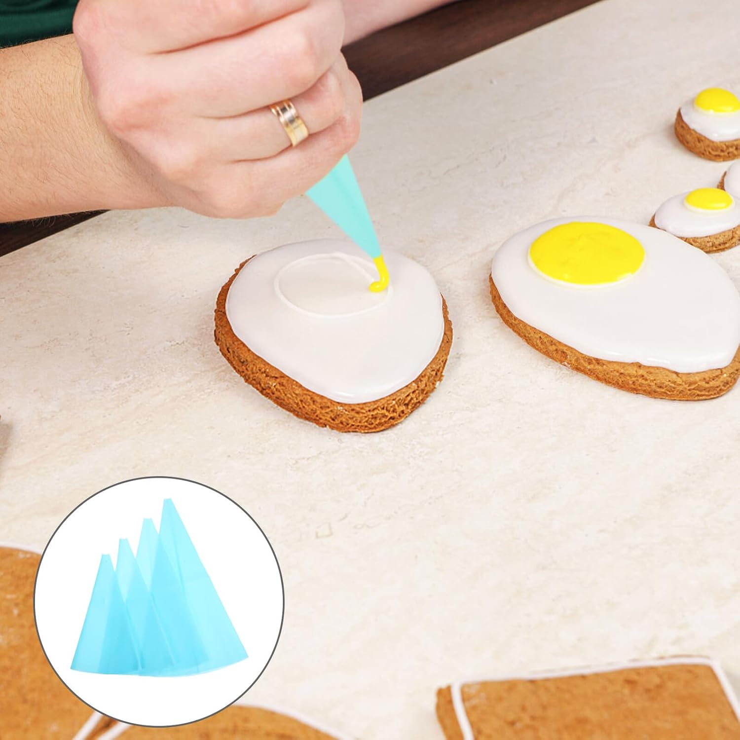 4pcs Reusable Pastry Piping Bags EVA for Baking Beginners