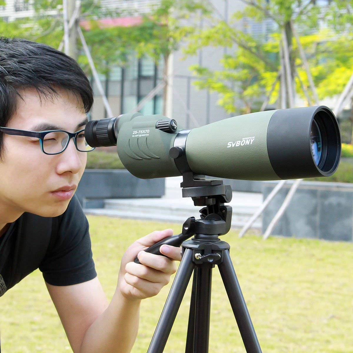 SVBONY SV17 25-75x70mm Spotting Scope Telescope Bak4
