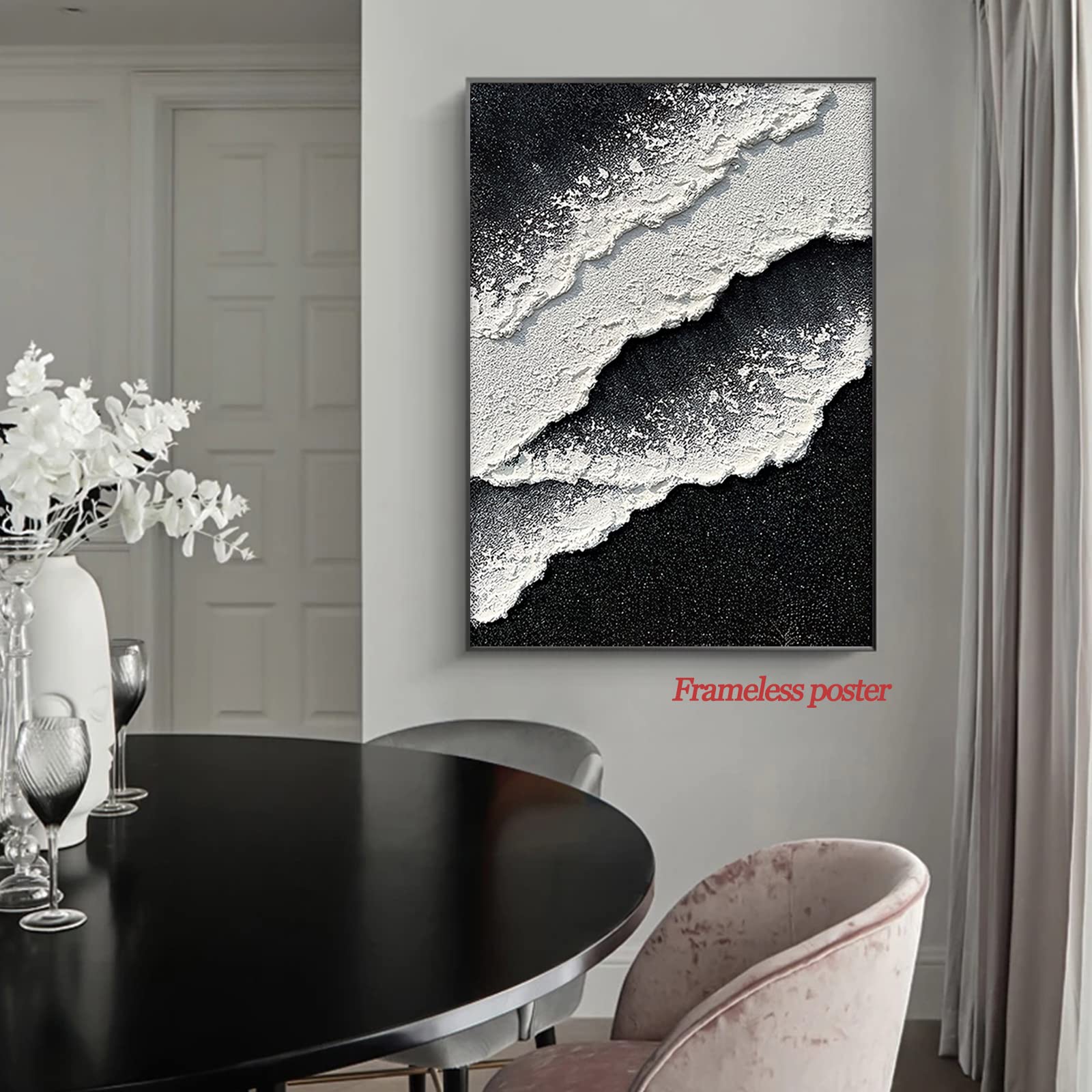 Amazon.co.jp: 黒 白 抽象画 キャンバス 絵画 黒 白 テクスチャ