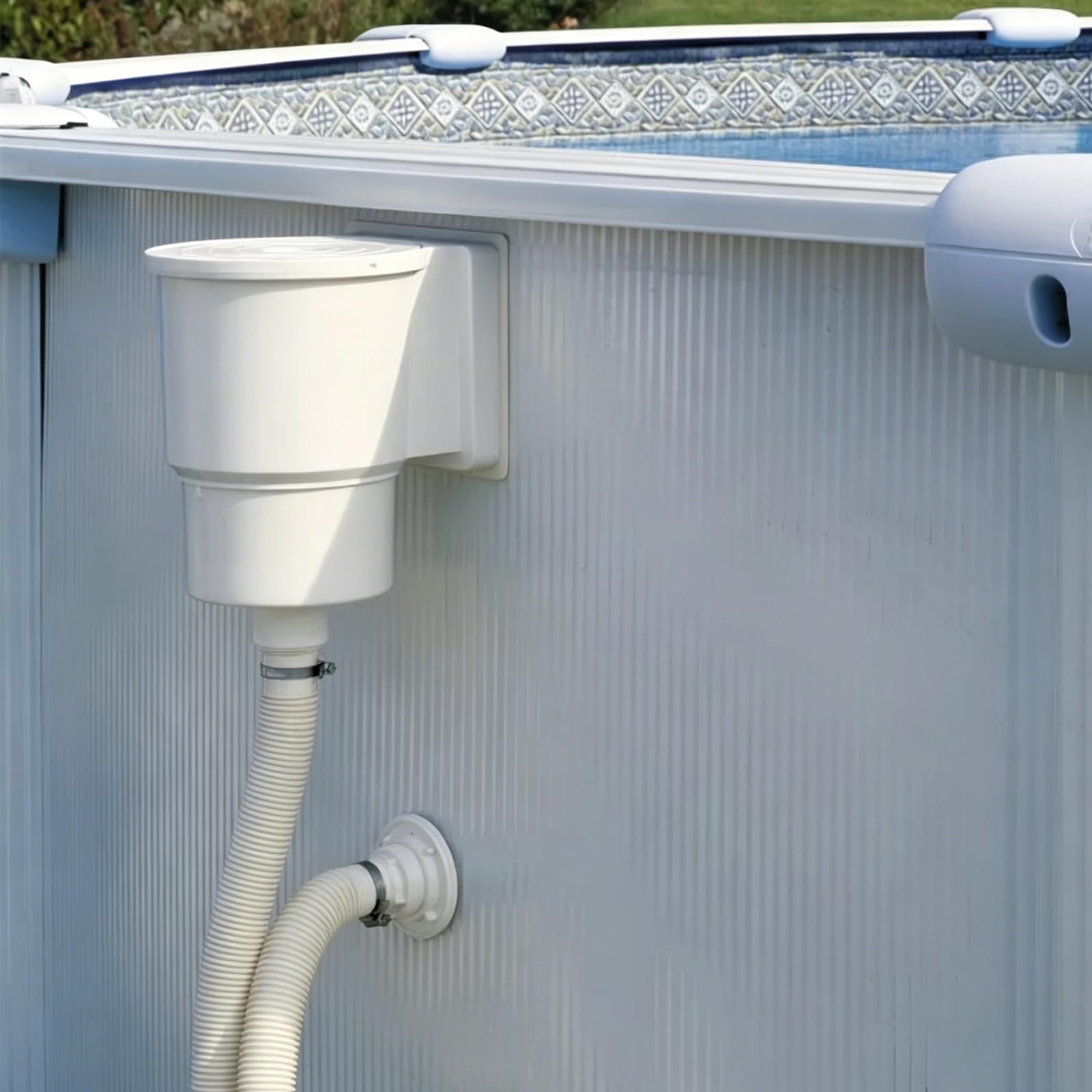 Kit de Skimmer pour Piscines à Parois en Acier et Piscines Hors Sol - Skimmer Encastrable Hautement Efficace avec Grand Panier Filtrant, Buse D'aspiration et Raccord de Tuyau 32/38 mm