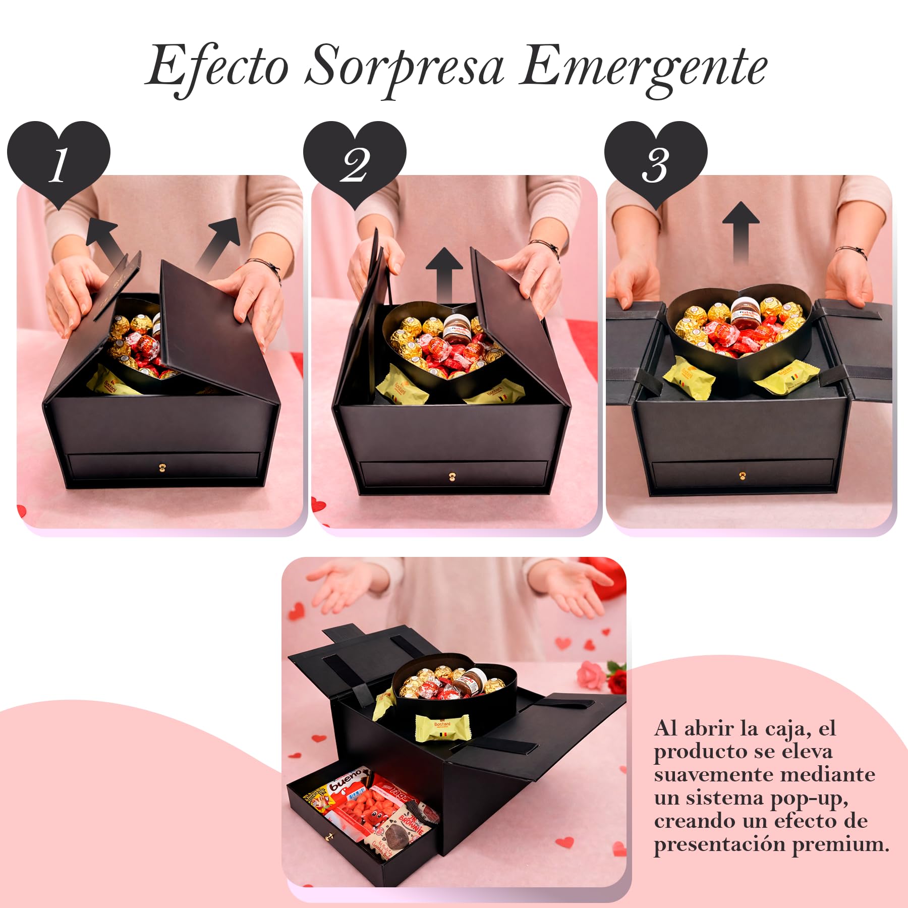 Schmuckkästchen Ferrero Premium Moments mit Über 35 Pralinen · Wiederverwendbare Pop-Up Geschenkbox mit Schokolade & Personalisierter Grußkarte