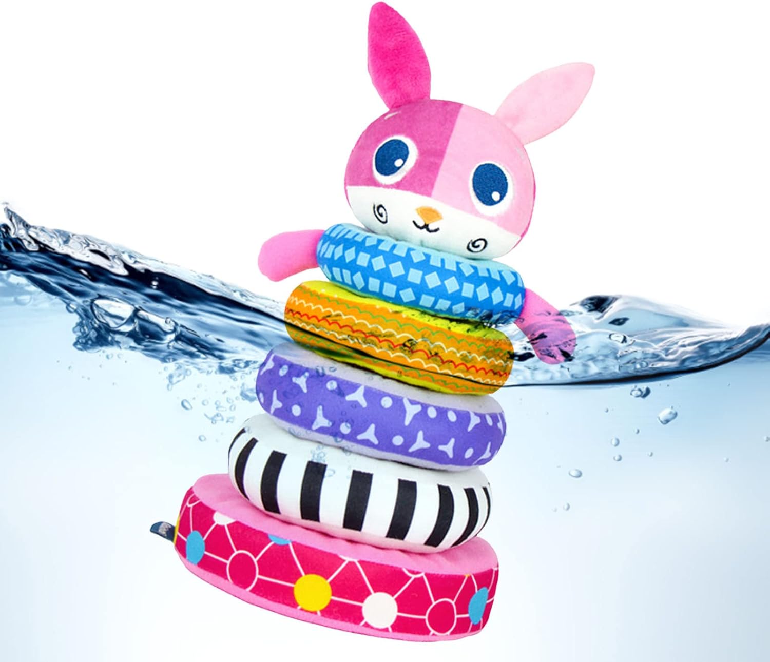 Amazon.co.jp: Plush Rainbow Stacking Rings | Soft Ring Stacker Infant ...