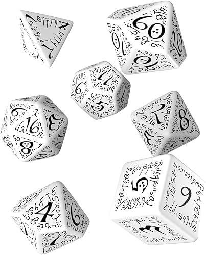 Q-Workshop Elvish Dice BlancoNegro 7 Juego de mesa