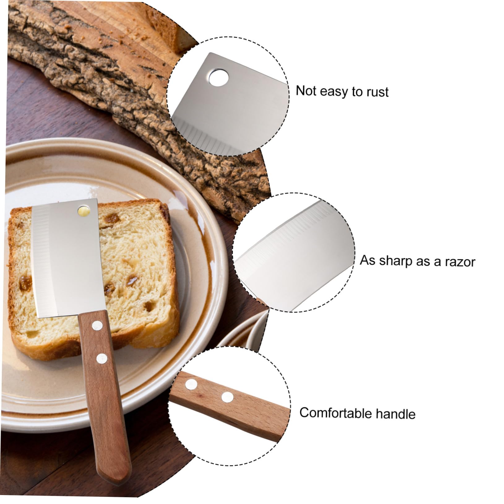 Couteau à Fromage Mini Lot de 2 en Acier Inoxydable et Bois