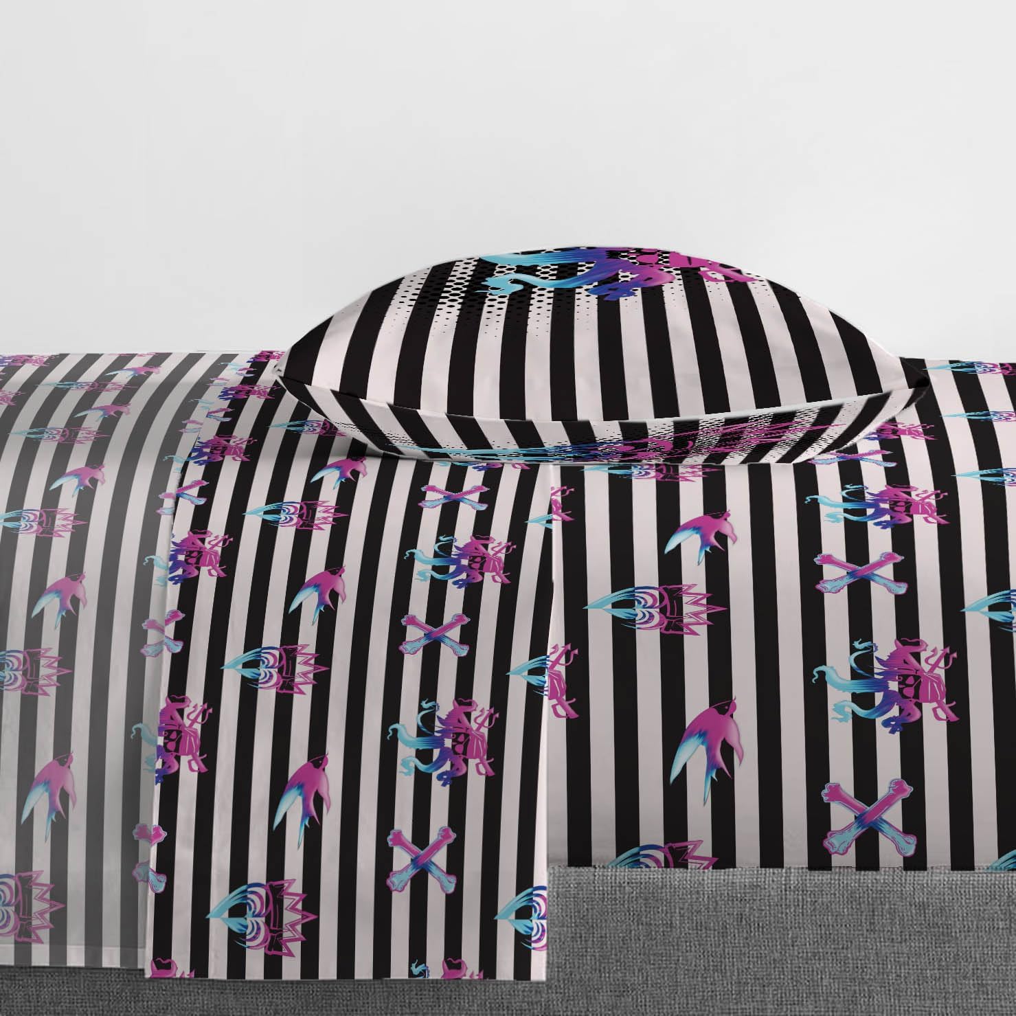 Jay Franco Kids Sheet Set with Fitted, Flat Sheets & Pillow Cover - Ultra-Soft Bedding with Pillowcase for Room Decor, Multi Color - Descendants, 3 Piece Twin