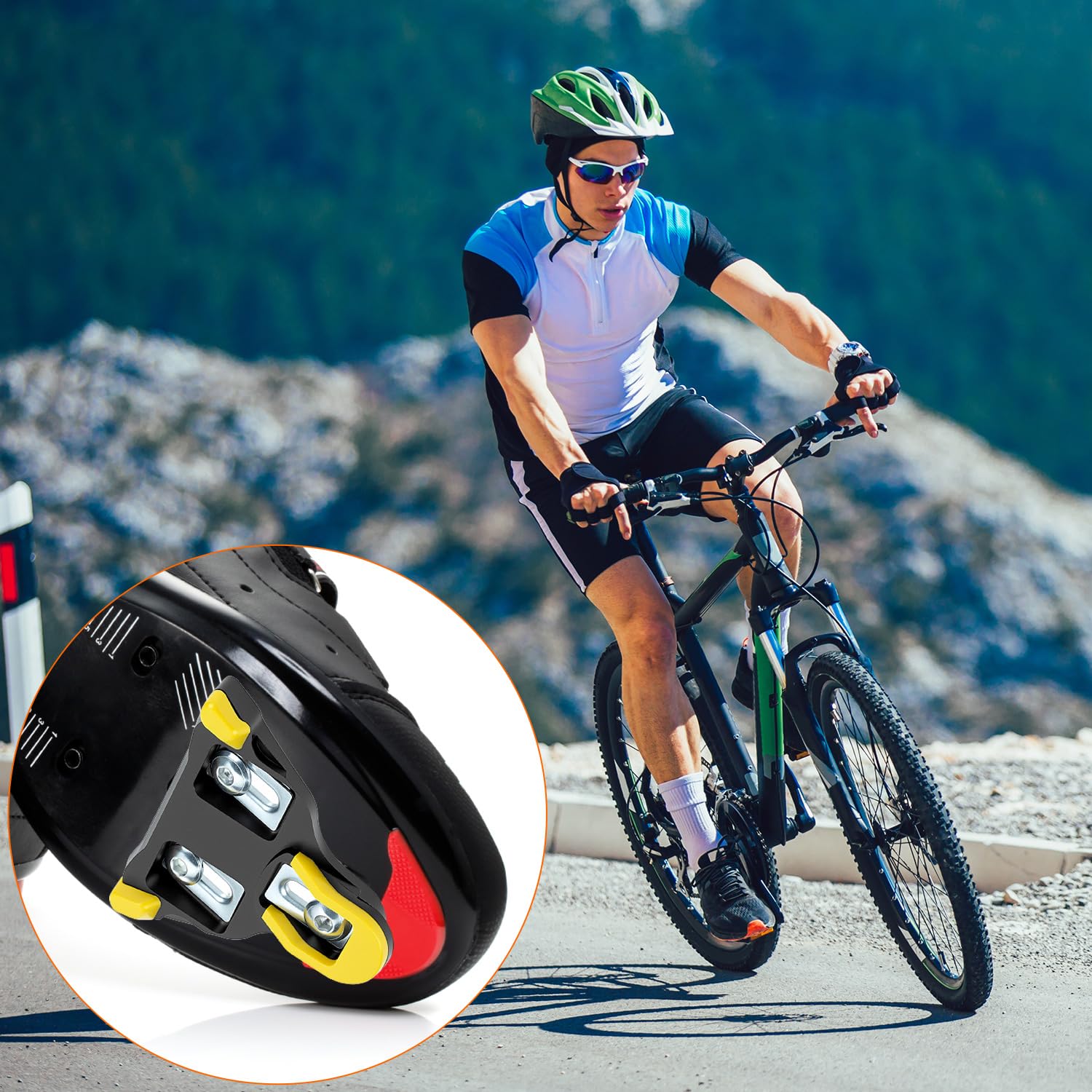 QWORK Knagi na pedały, zestaw spinek rowerowych, kompatybilny z systemami Shimano SPD SH11 SH12 SH10 SH51, do rowerów szosowych, kolarstwa halowego, MTB