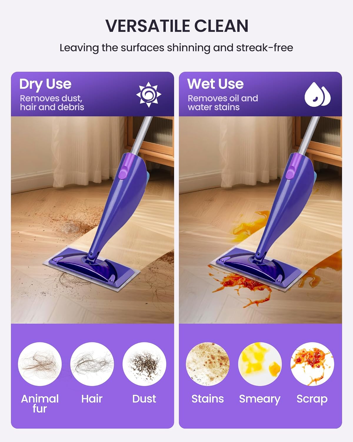 Wet Jet Refills, 50 Count Microfiber Wet Jet Pads for Swiffer Mop, Disposable Multi Surface Swifter Pads Refill, Floor Cleaner for Mopping, Heavy-Duty Absorbent and Stickiness