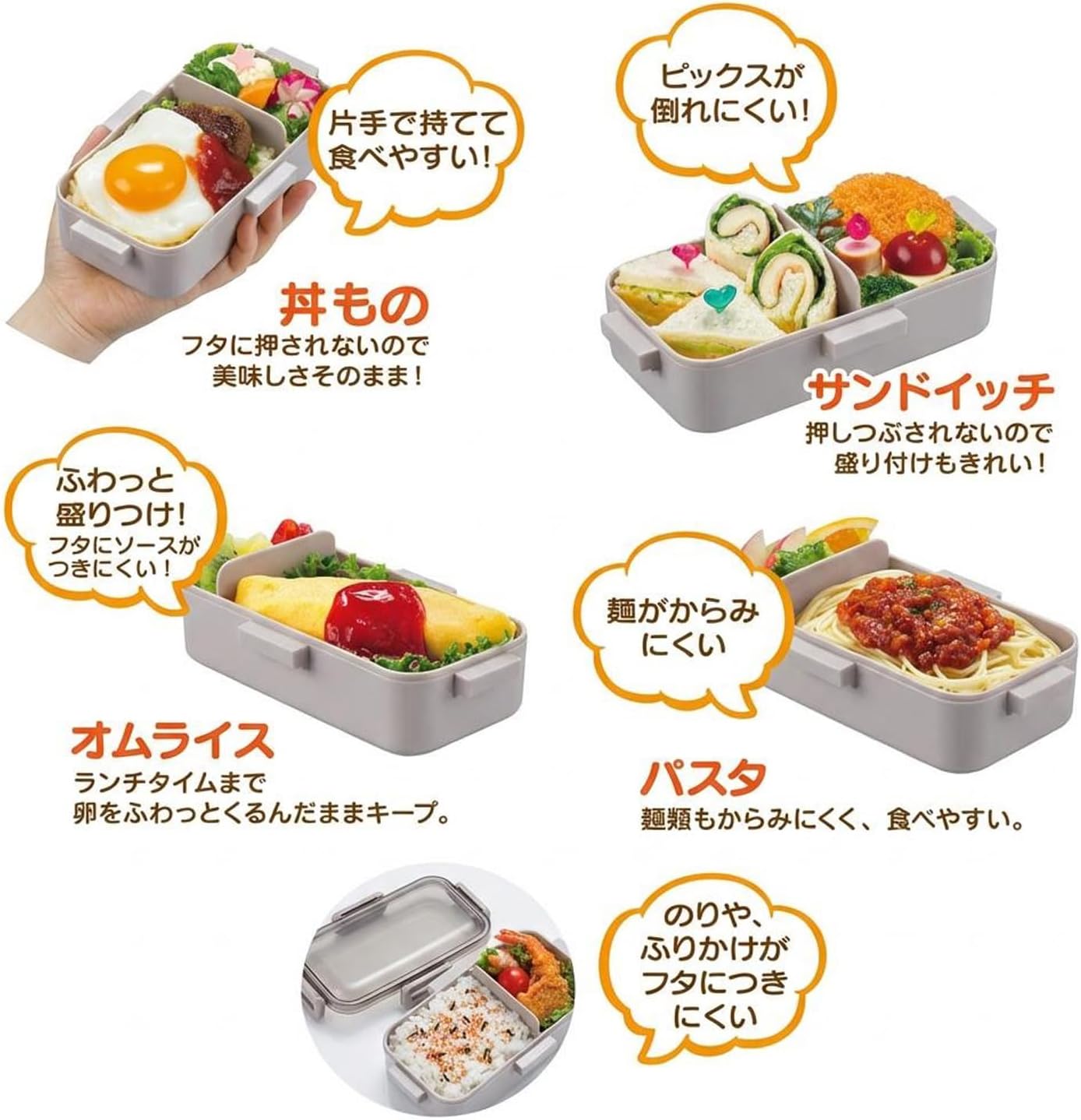 Skater PFLB6-A 1-Tier Bento Box, 18.0 fl oz (530 ml), Dishwasher Safe, Microwave Safe, Made in Japan, Smokey Gray