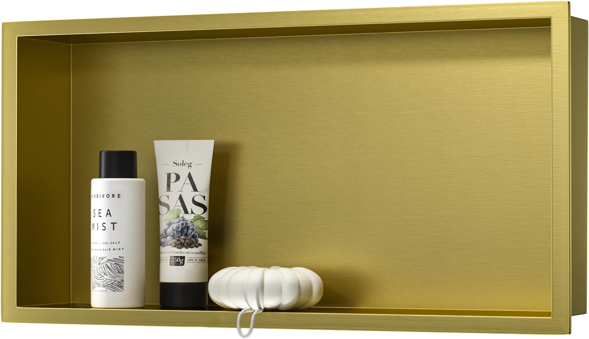Stainless Steel Shower Niche Brushed Gold 24" X 12" No Tile Needed