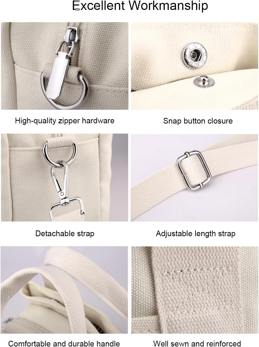 zhongningyifeng Women Canvas Handbag Shoulder bags Small Casual Multi-Pocket Top Handle Tote Crossbody Bags