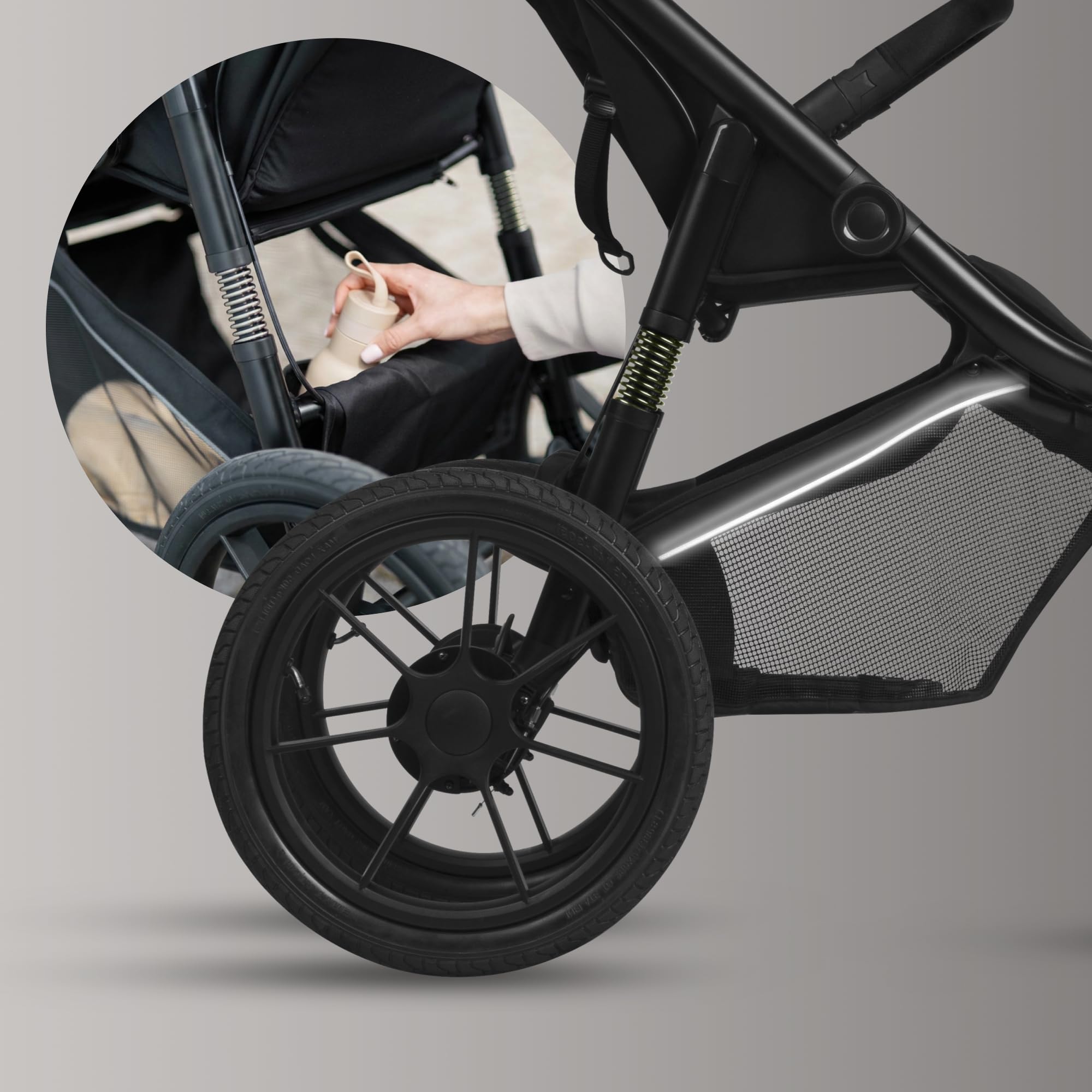 Lionelo Azura Kinderbuggy mit Luftreifen – hohe Federung, stufenlos verstellbare Liegeposition, XXL-Verdeck UPF50+, 5-Punkt-Magnetgurte, kompakt faltbar, inkl. Regenfolie – ab 6 Monaten bis 22 kg