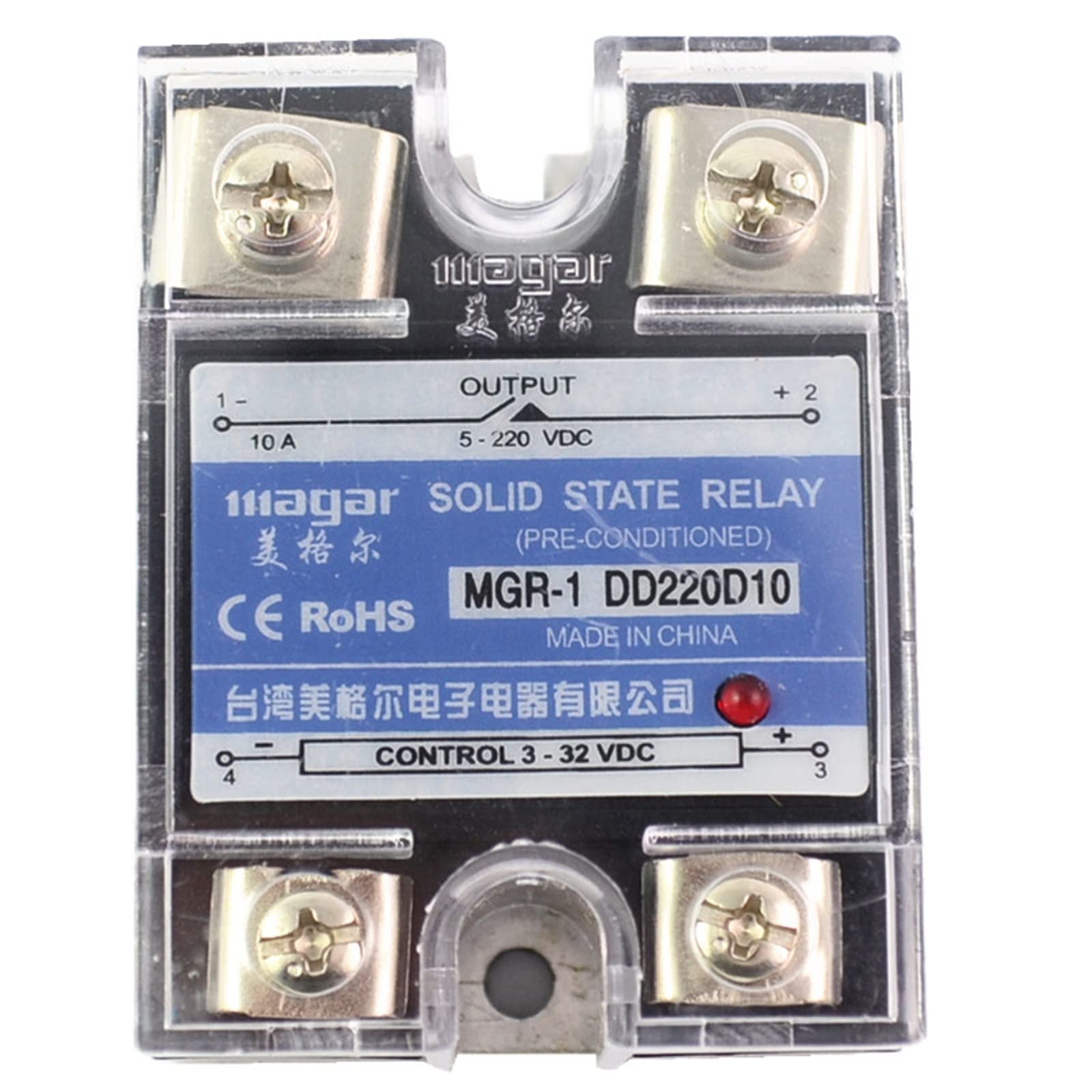 JGNAYRKJQI SSR-10A DD DC-DC Solid State Relay Input 3-32VDC Output 5~220VDC Control 2PCS