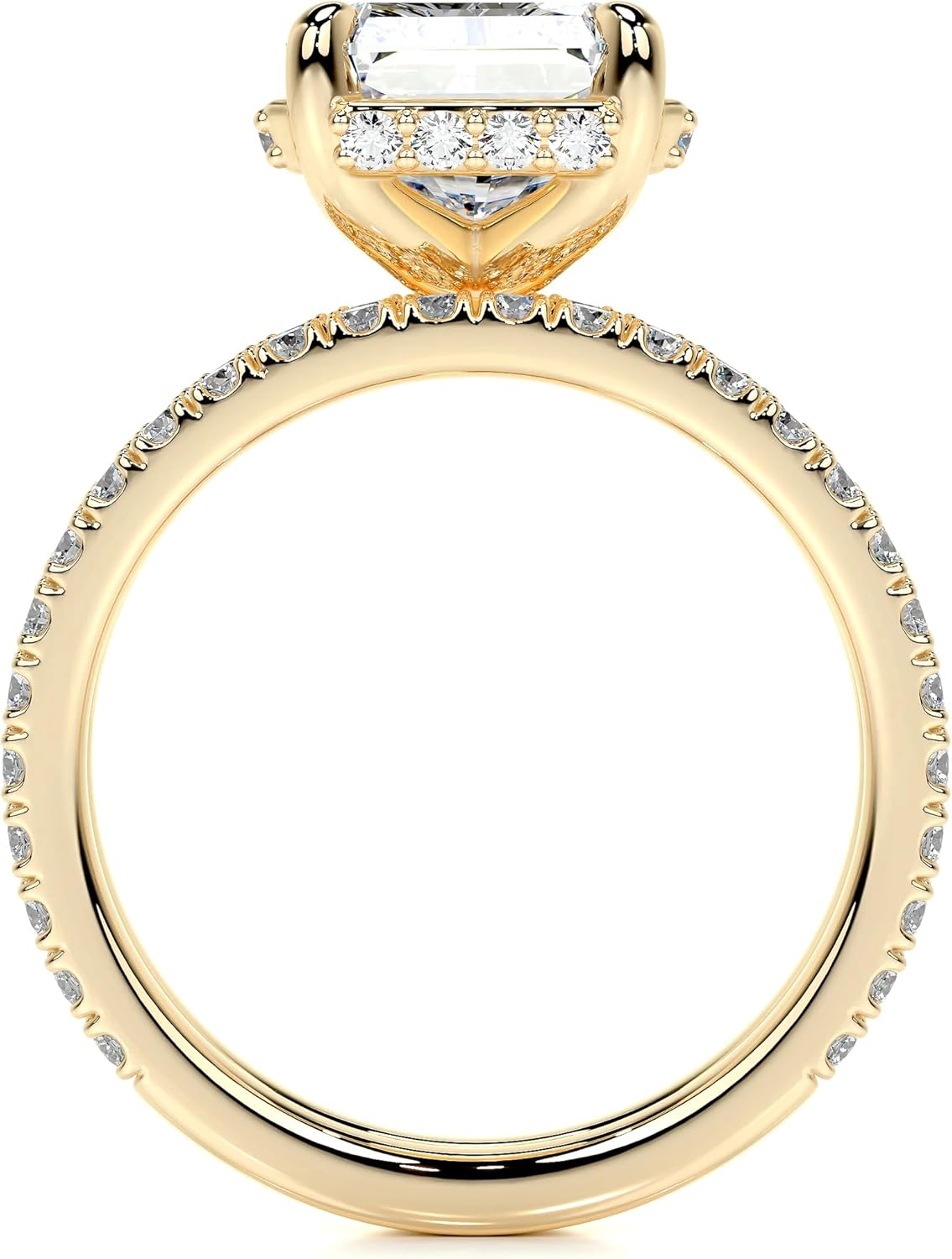 2 Carat Moissanite Engagement Ring Set for Women 925 Sterling Silver 18k Gold Plated Radiant Cut Moissanite Wedding Ring Set VVS1 Clarity D Color Bridal Set Rings