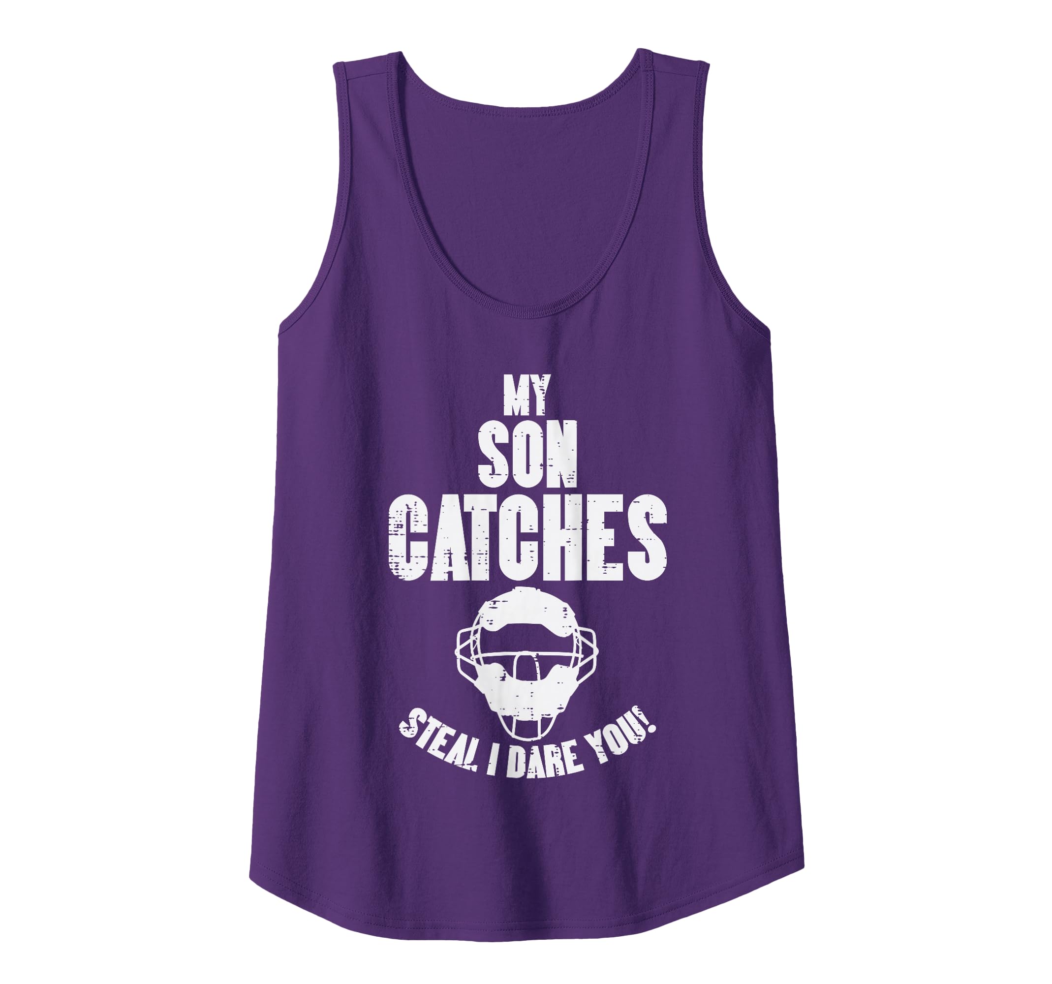 My Son Catches Baseball Catcher Funny Mom Dad Men Women Tank Top