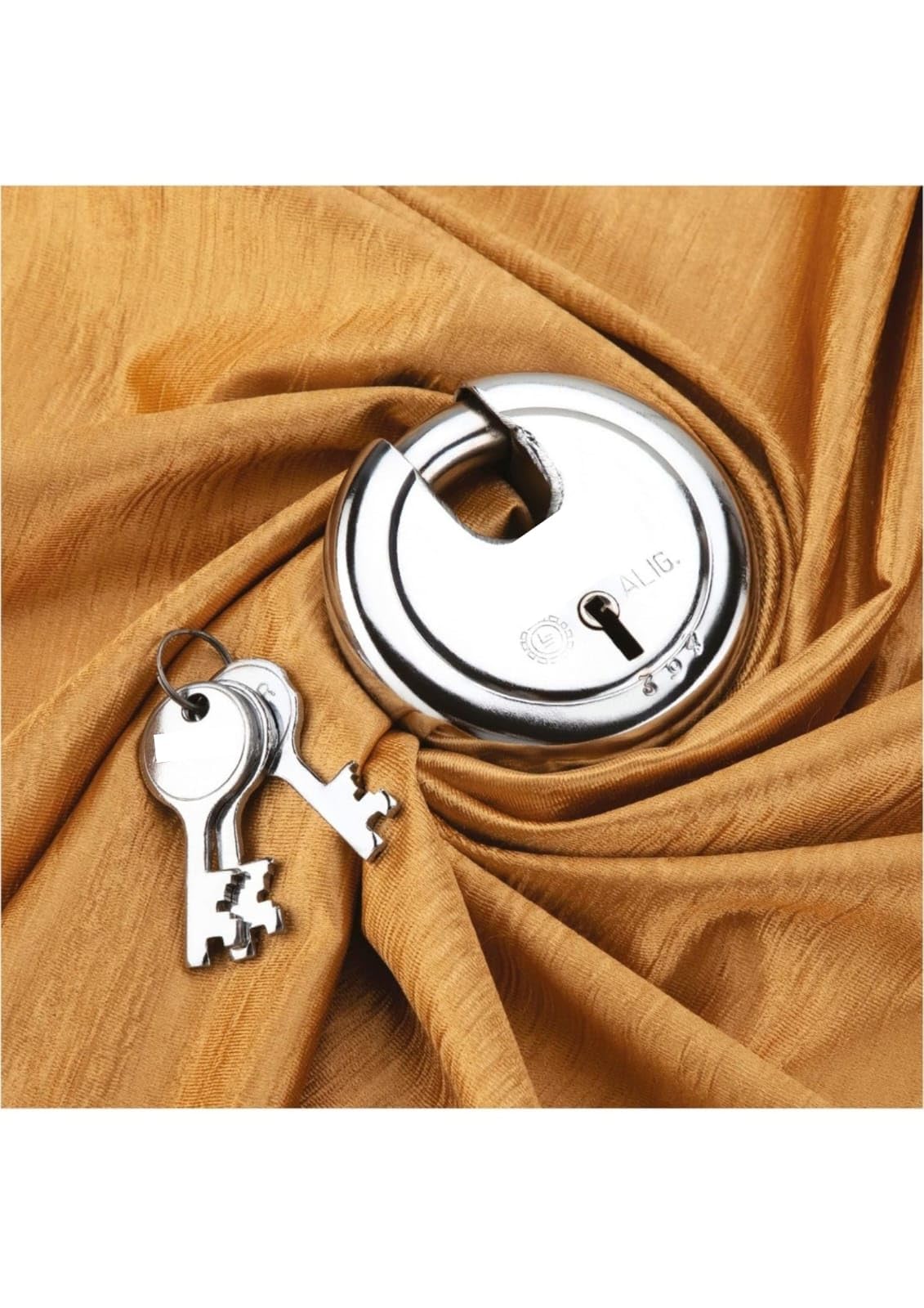 75 MM Round Disc Padlock Heavy Duty | Hardened Steel Anti-Cut Lock | Rust Resistant | High Security for Gate, Shutter & Warehouse Size 75 mm with 3 Keys-image-6