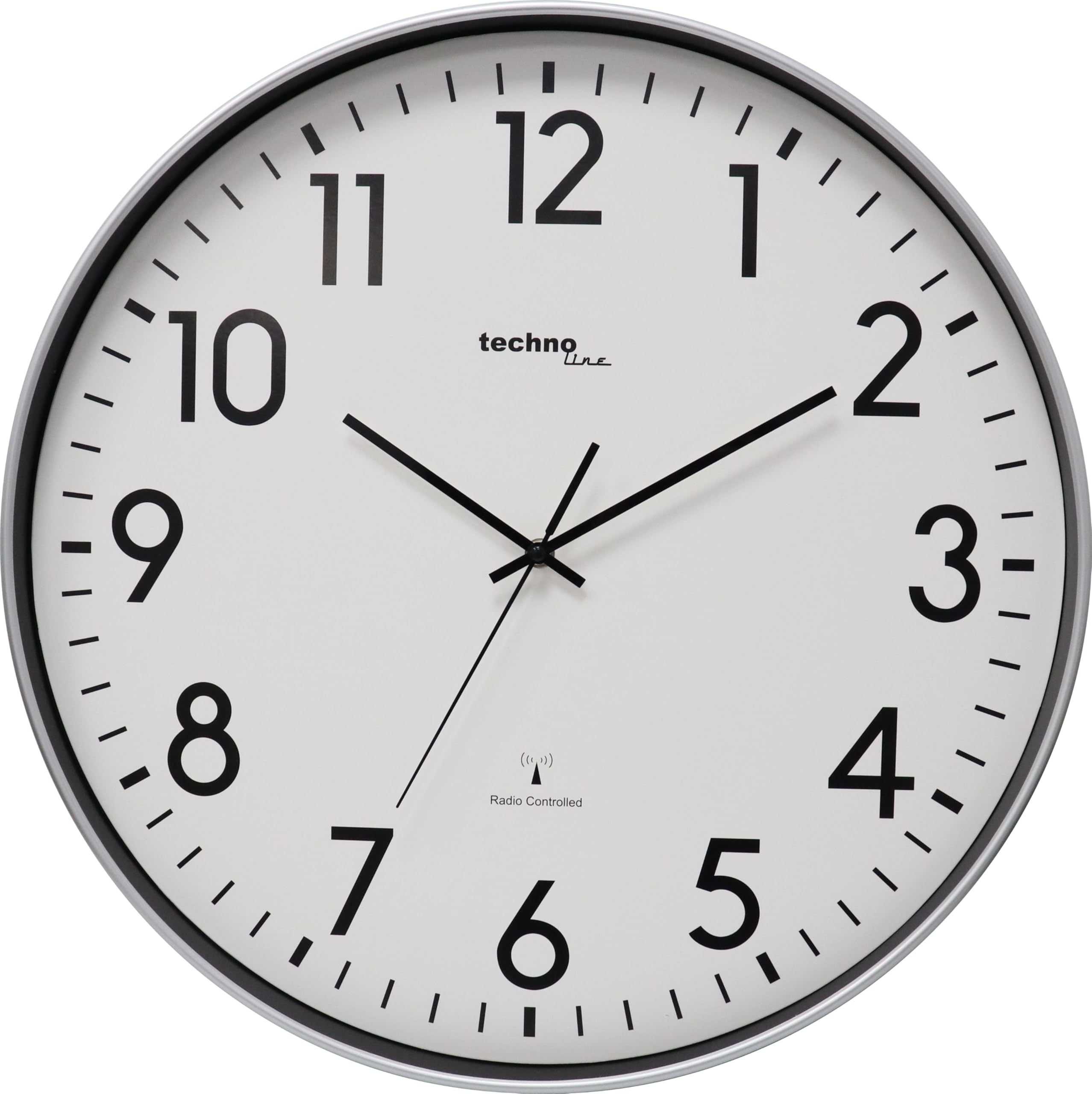 Techno Line Silver Technoline Xxl Radio Wall Clock Wt8998 50 Cm Station Clock Xxl Wall Clock