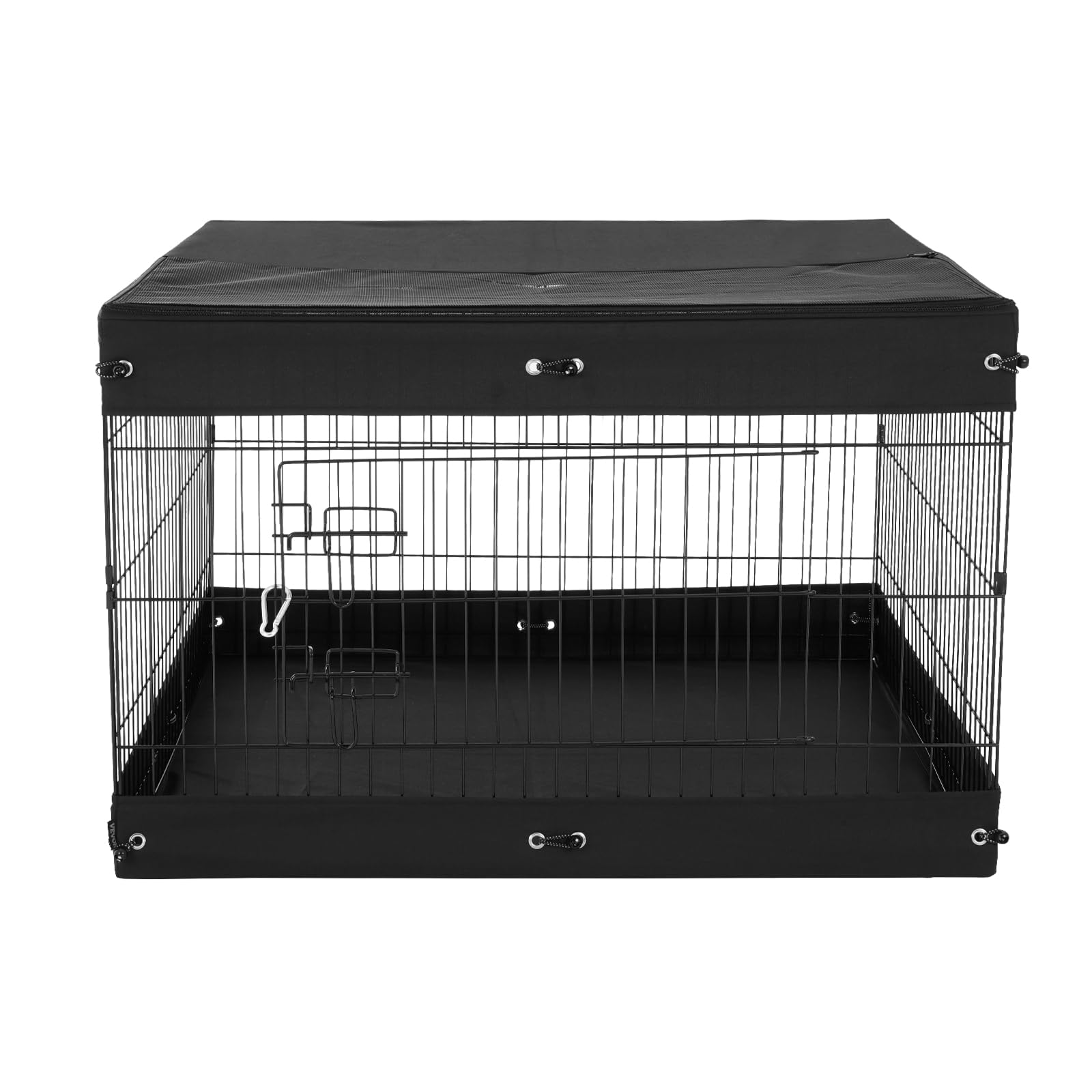VEVOR Recinto per Cani, Confezione da 4 Pannelli 610 x 910 mm Recinto da Addestramento Pieghevole in Metallo, Recinto per Cani da Interno Esterno con Porta, Copertura Superiore e Imbottitura Inferiore