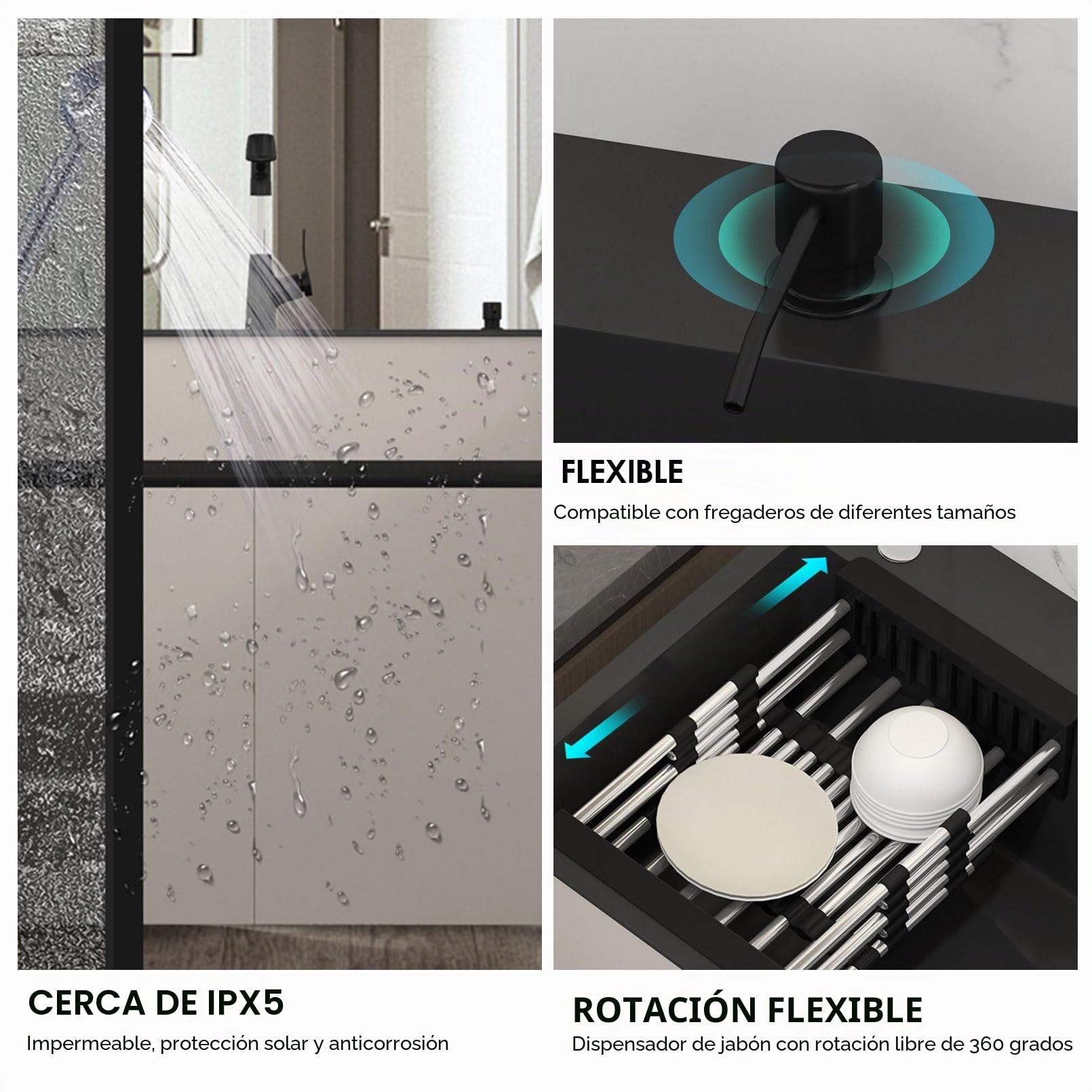 Fregadero de Acero Inoxidable 80 cm Independiente con Mueble Inferior | Grifo de Dos Mandos para Agua Fría/Caliente | Estante | Interior/Exterior | Comercial & Doméstico | Cocina/Baño