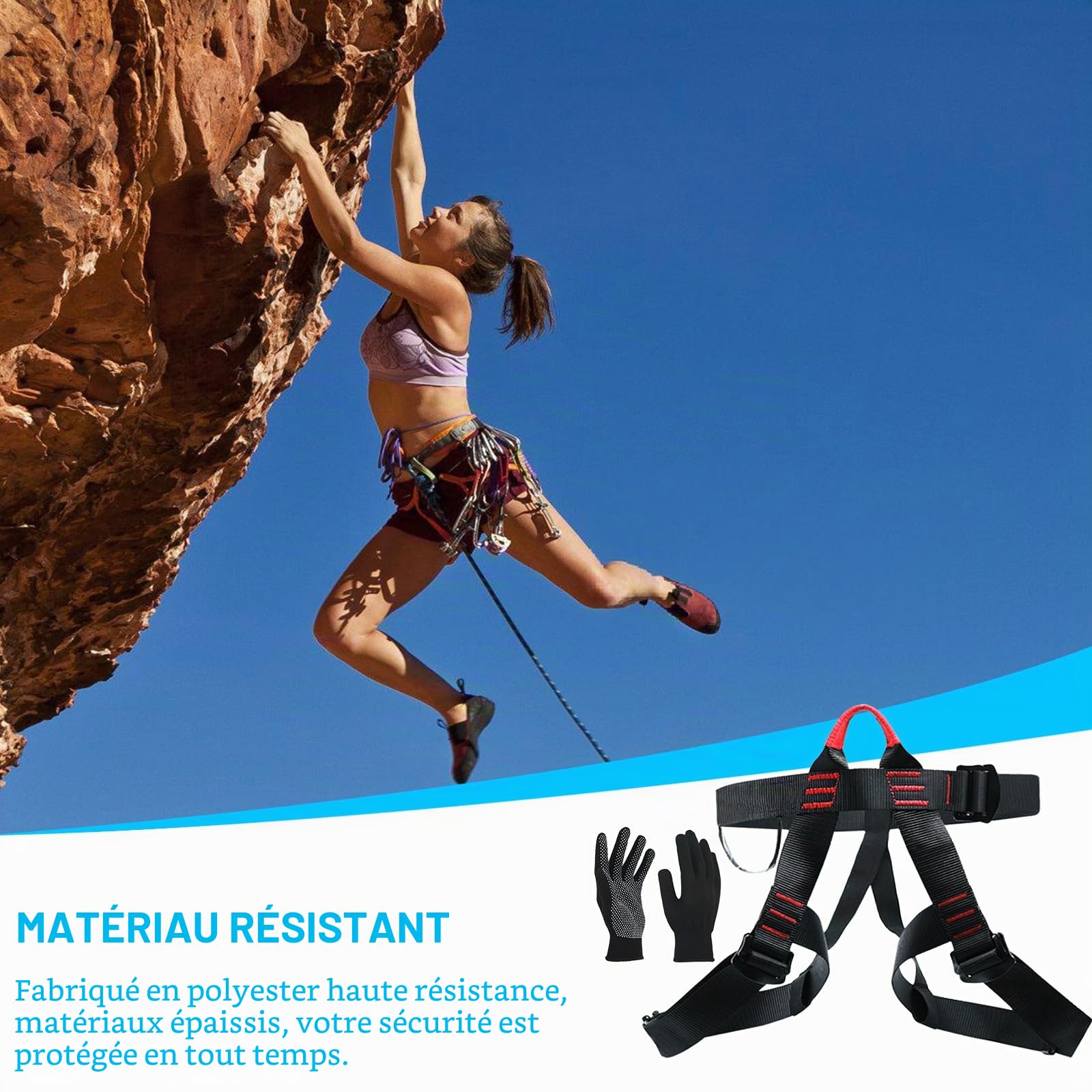 Harnais d'escalade anti-chute ceinture de sécurité pour sauvetage alpinisme équipement hommes femmes