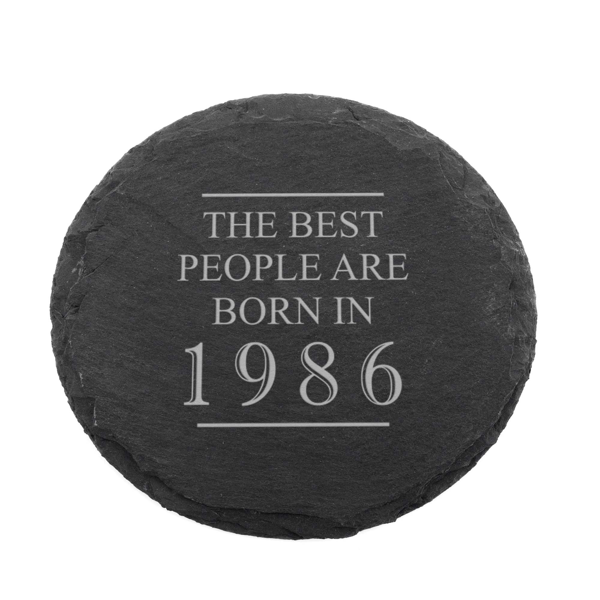 Dust And Things Women's Black Engraved Natural Slate Coaster - The Best People Are Born In 1986 Coaster Gift | And Mens Gift Ideas | 40Th Birthday Gifts For Men And | Thoughtful Keepsake Presents |